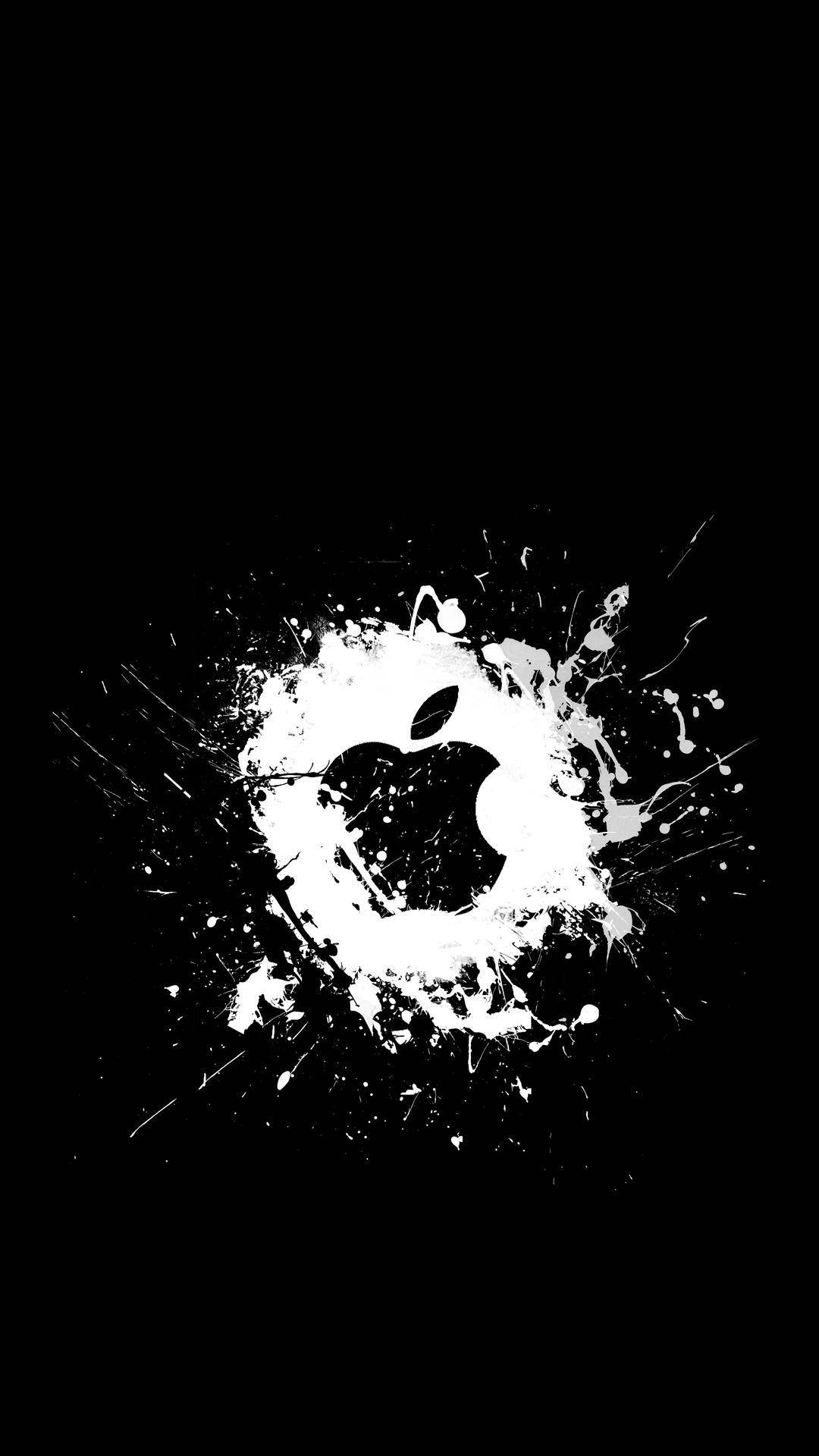 Hvitt sprut svart Apple-logo iPhone Bakgrunner