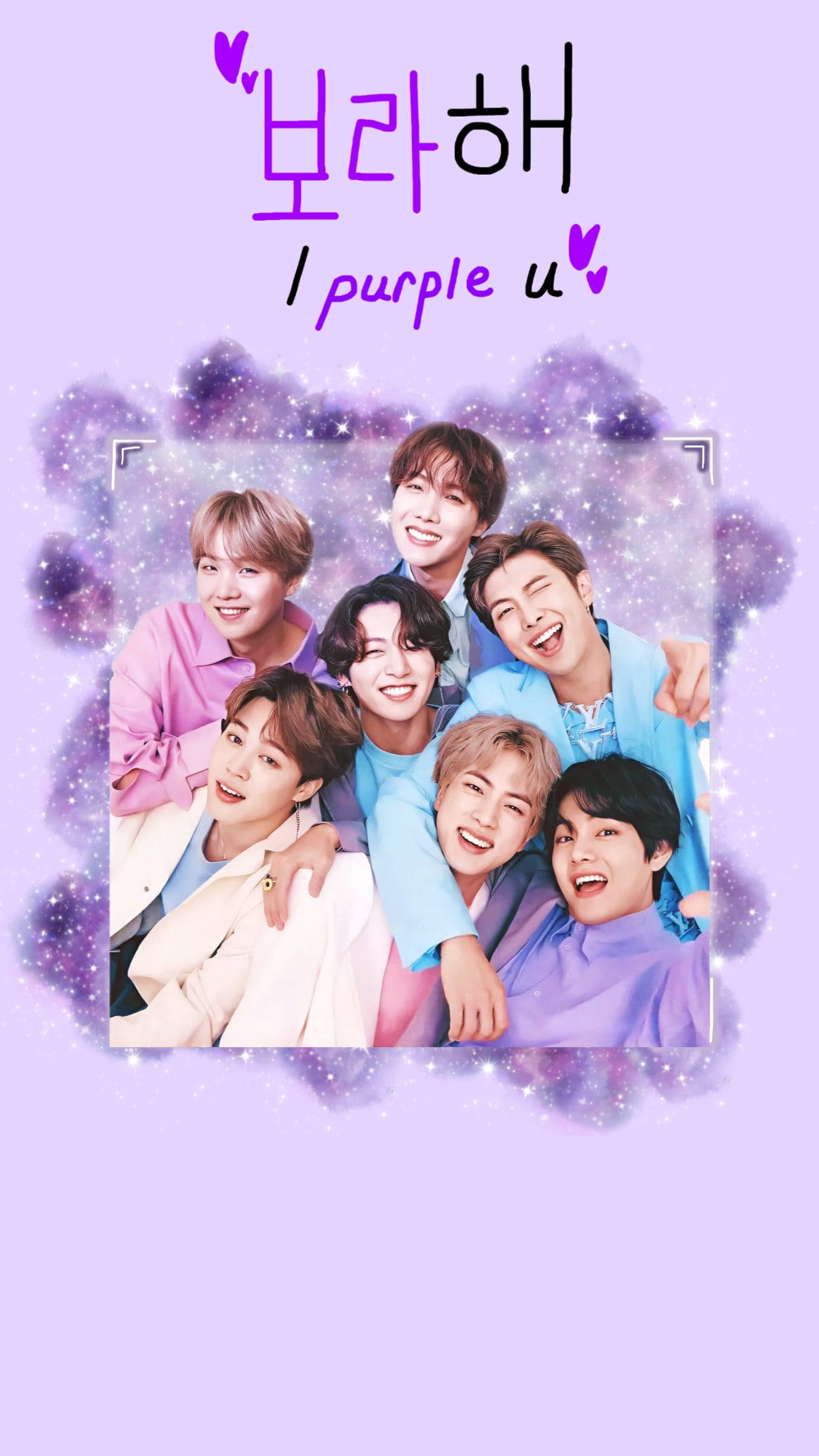 I Purple You Med Smilende BTS Bakgrunner