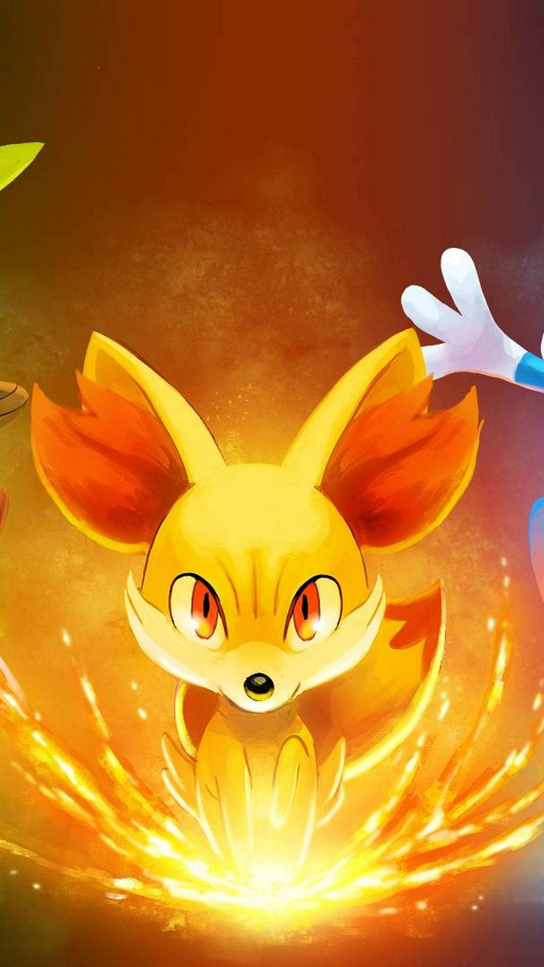 Ildfull Fennekin Pokemon iPhone Bakgrunner