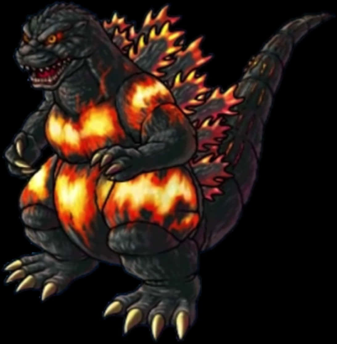 Ildfull Godzilla-illustrasjon Bakgrunner