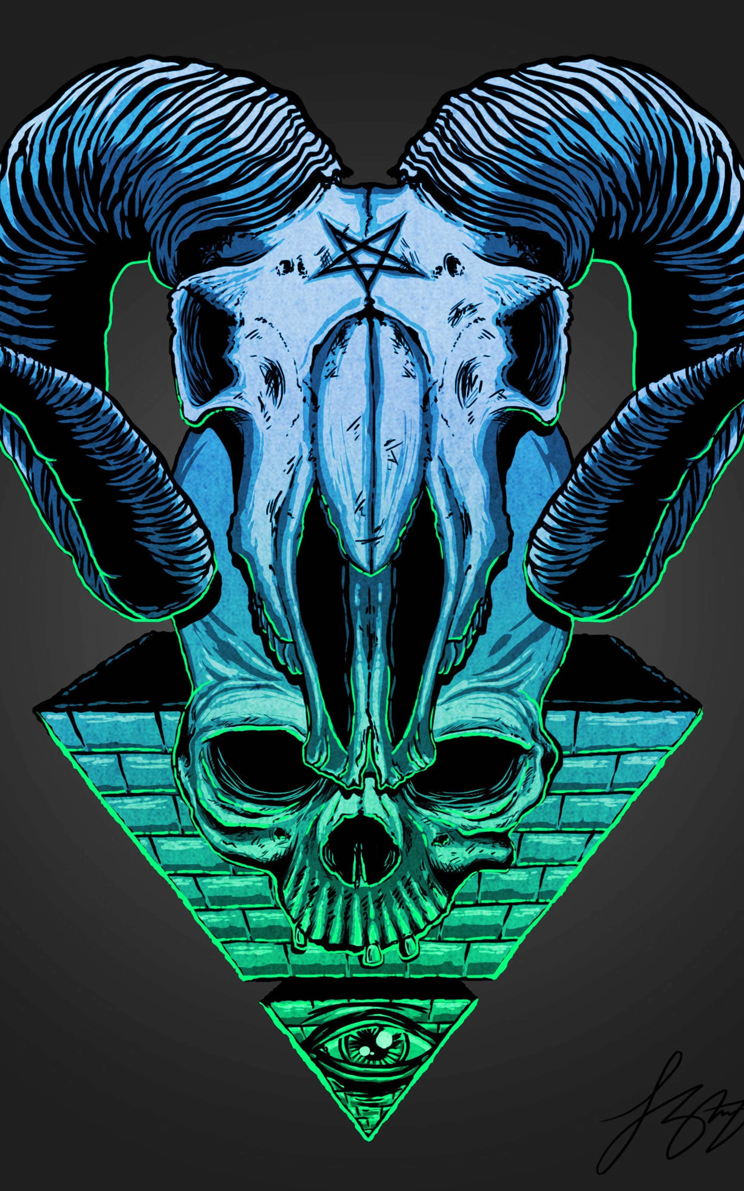 Illuminati-hodeskallesymbol Bakgrunner