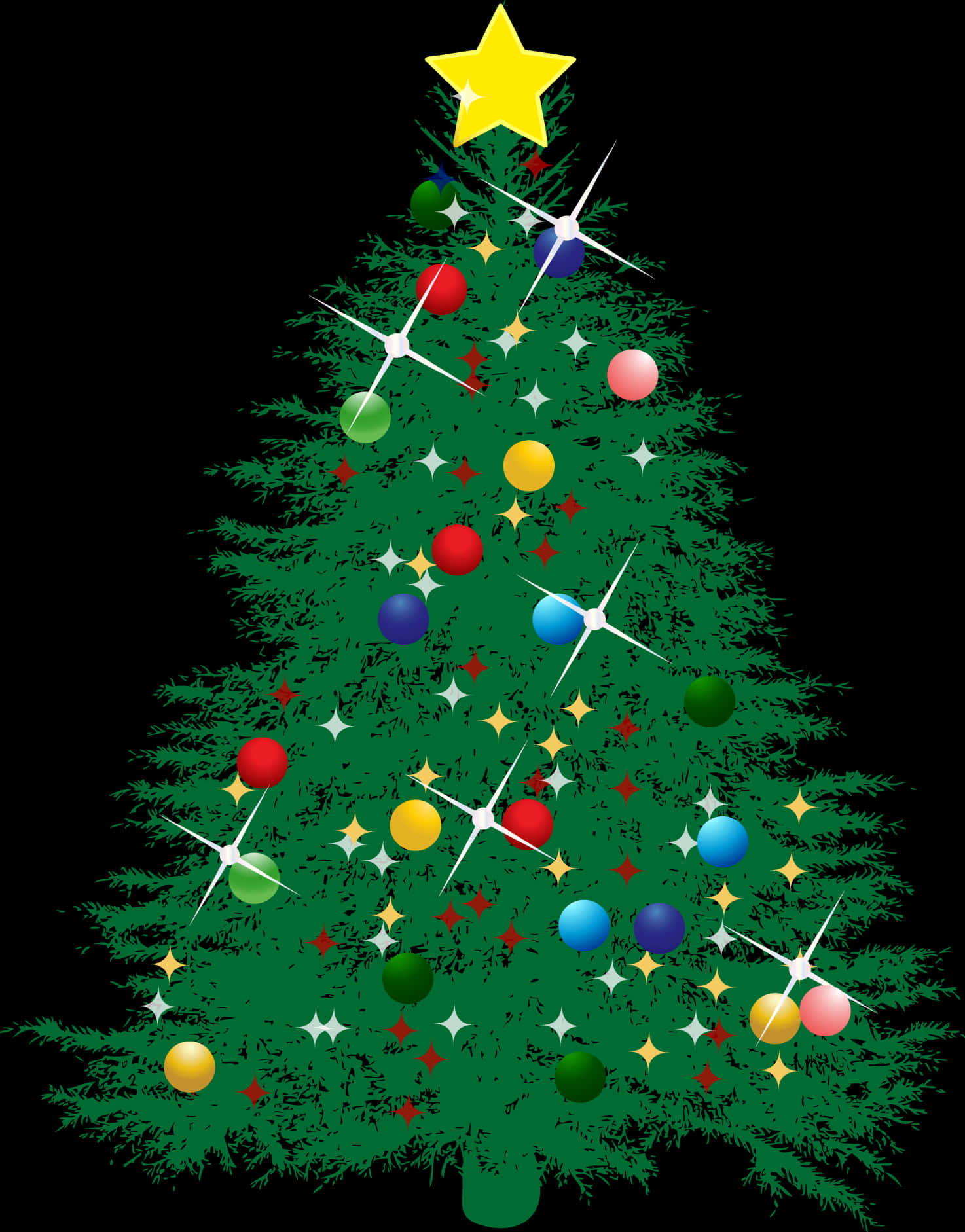 Illustrasjon av pyntet juletre Bakgrunner
