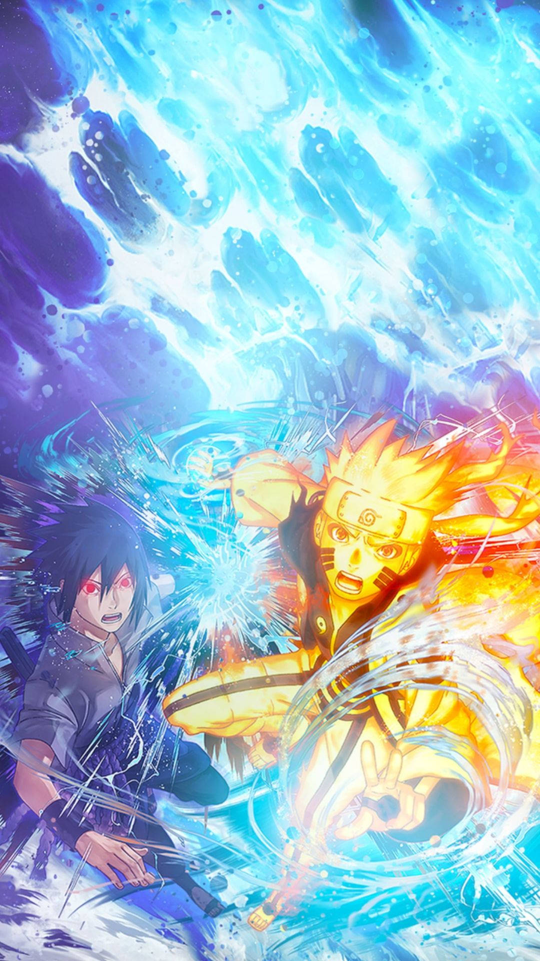 Imponerende Sasuke Naruto iPhone digital kunst Bakgrunner
