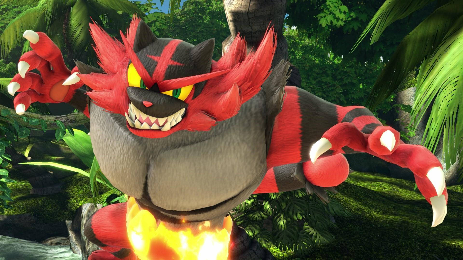 Incineroar på grønn bakgrunn Bakgrunner