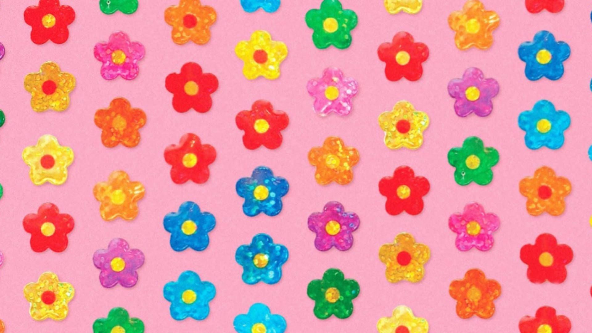 Indie Estetikk Fargerike Blomster Bakgrunner