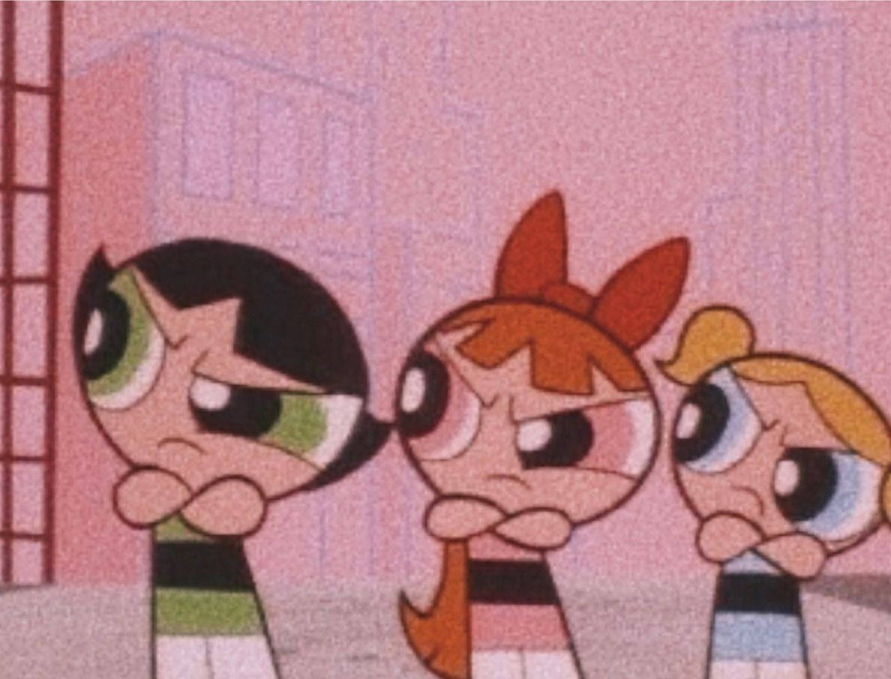 Indie-estetisk laptop med Powerpuff Girls-bakgrunn Bakgrunner