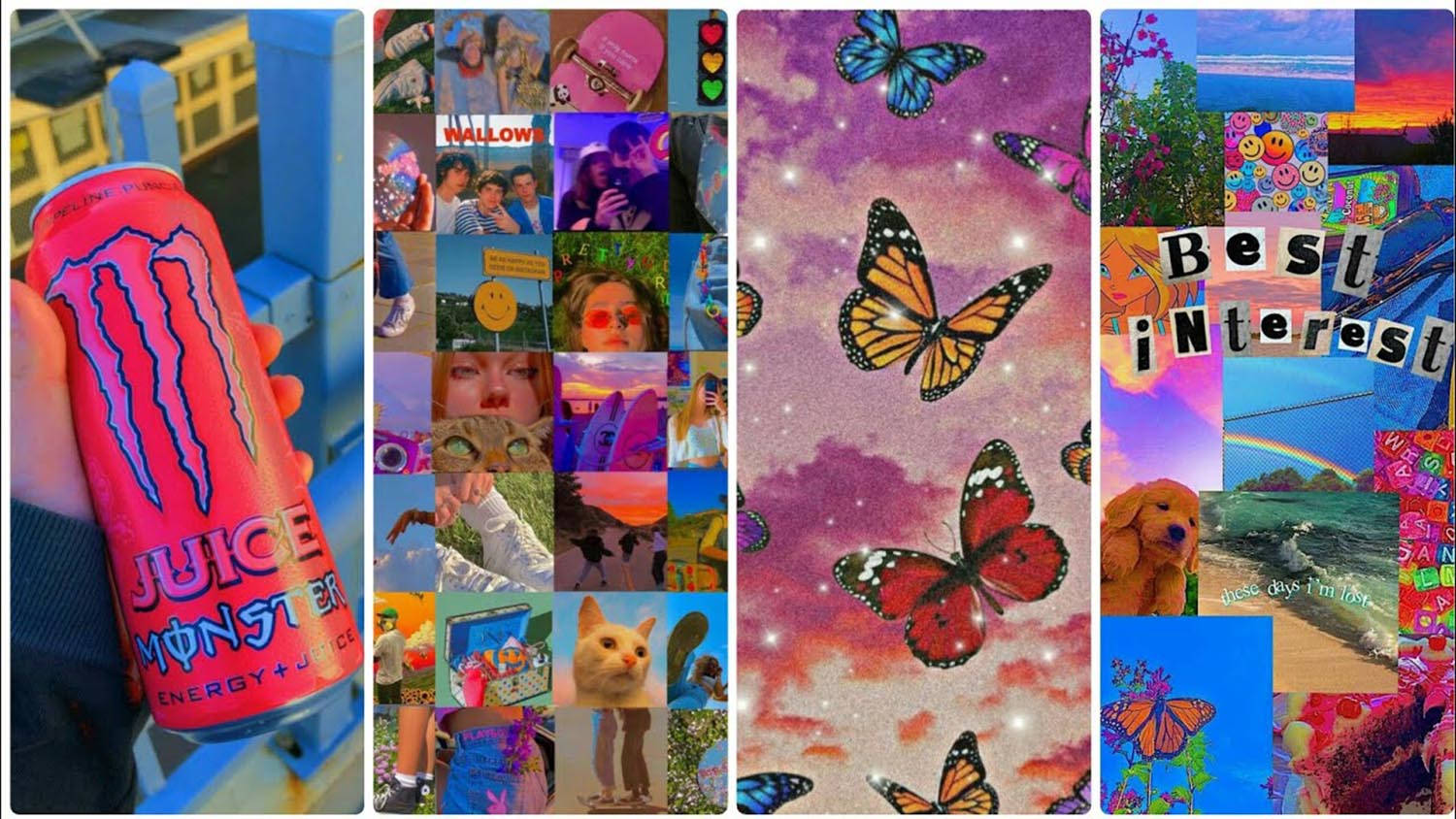 Indie-estetisk stripekunst Bakgrunner