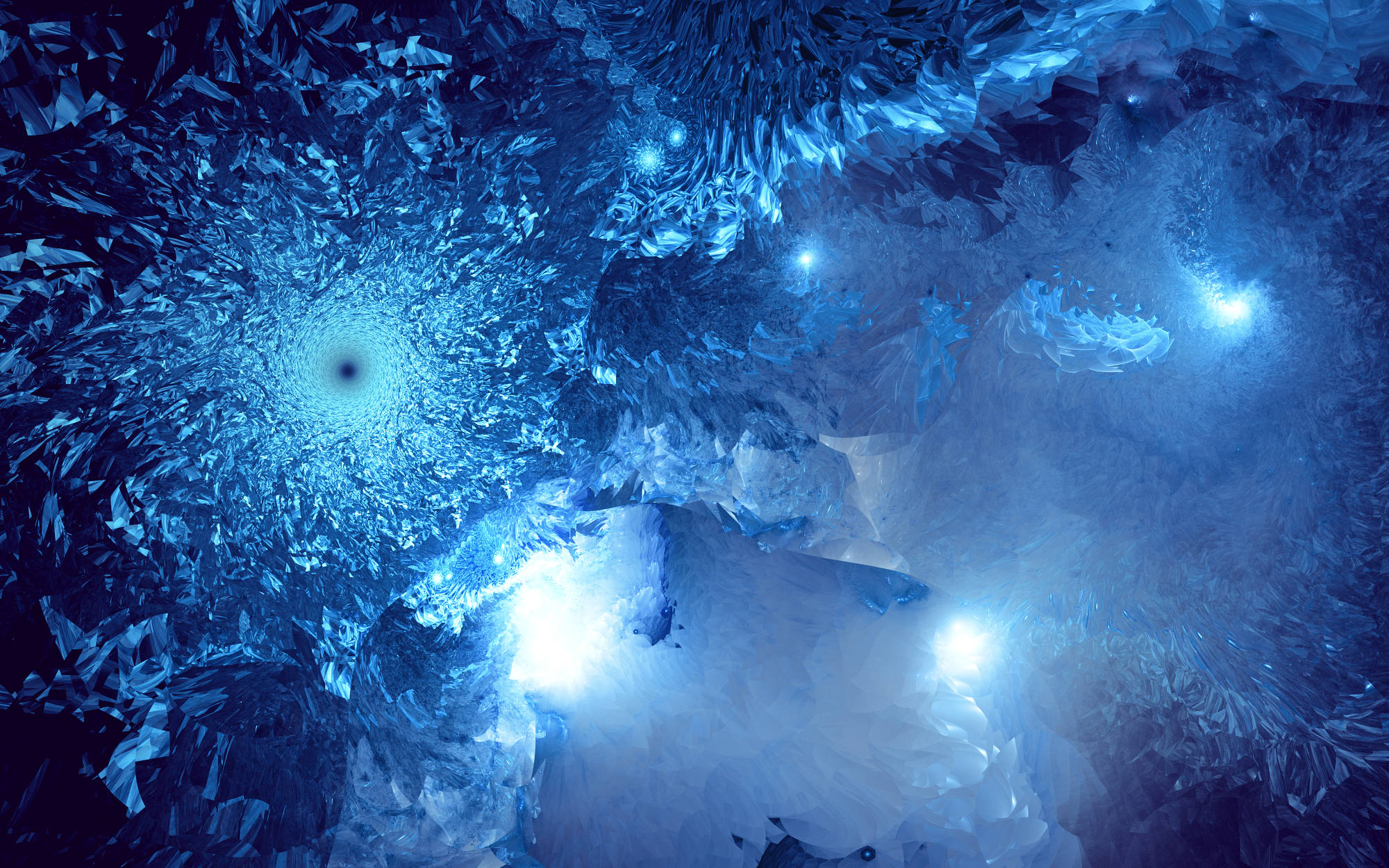 Indigo Frost - En surrealistisk kald krystallfractal Bakgrunner