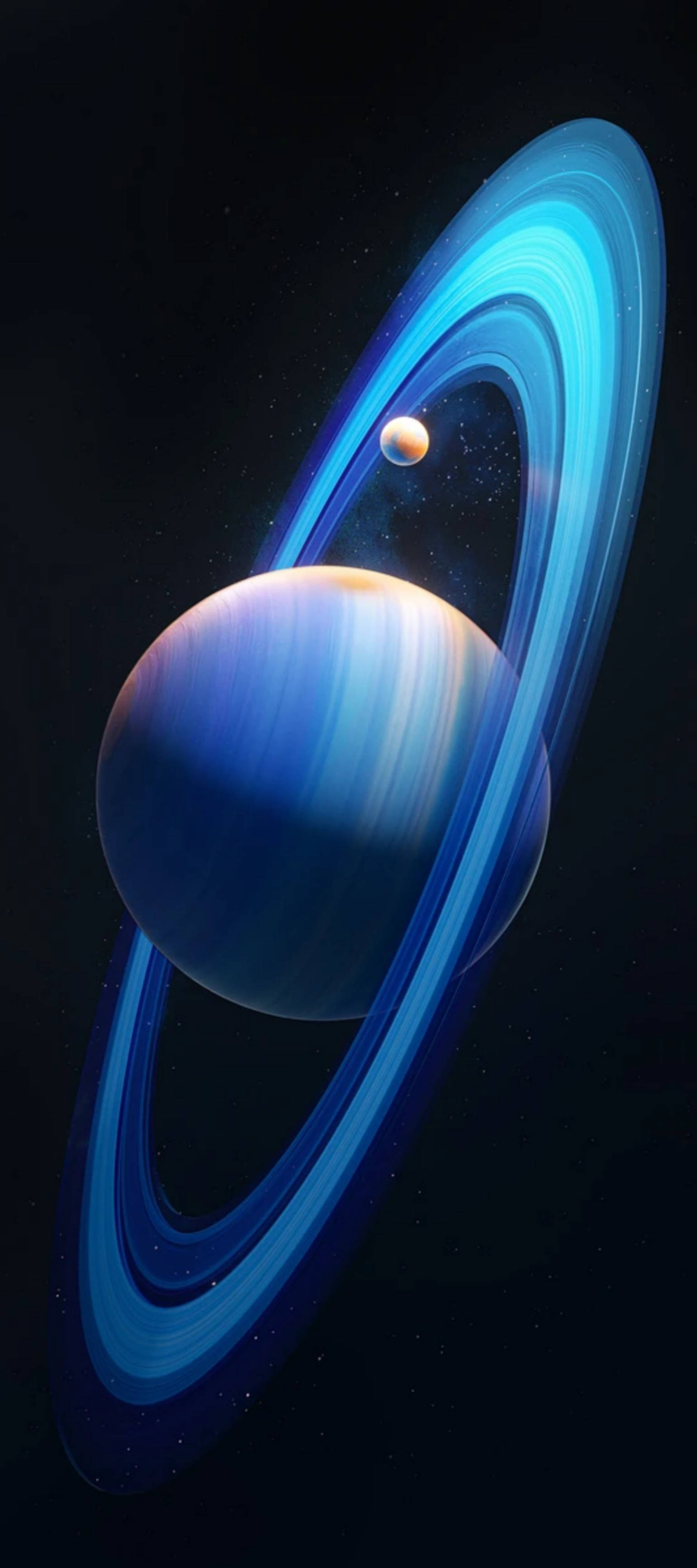 Infinix Zero i unikt Ultra Blått design mot en bakgrunn av planeten Saturn Bakgrunner