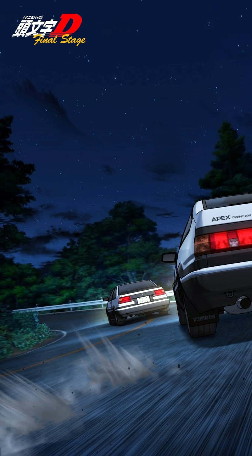 Initial D Telefon Biljakt Om Natten Bakgrunner