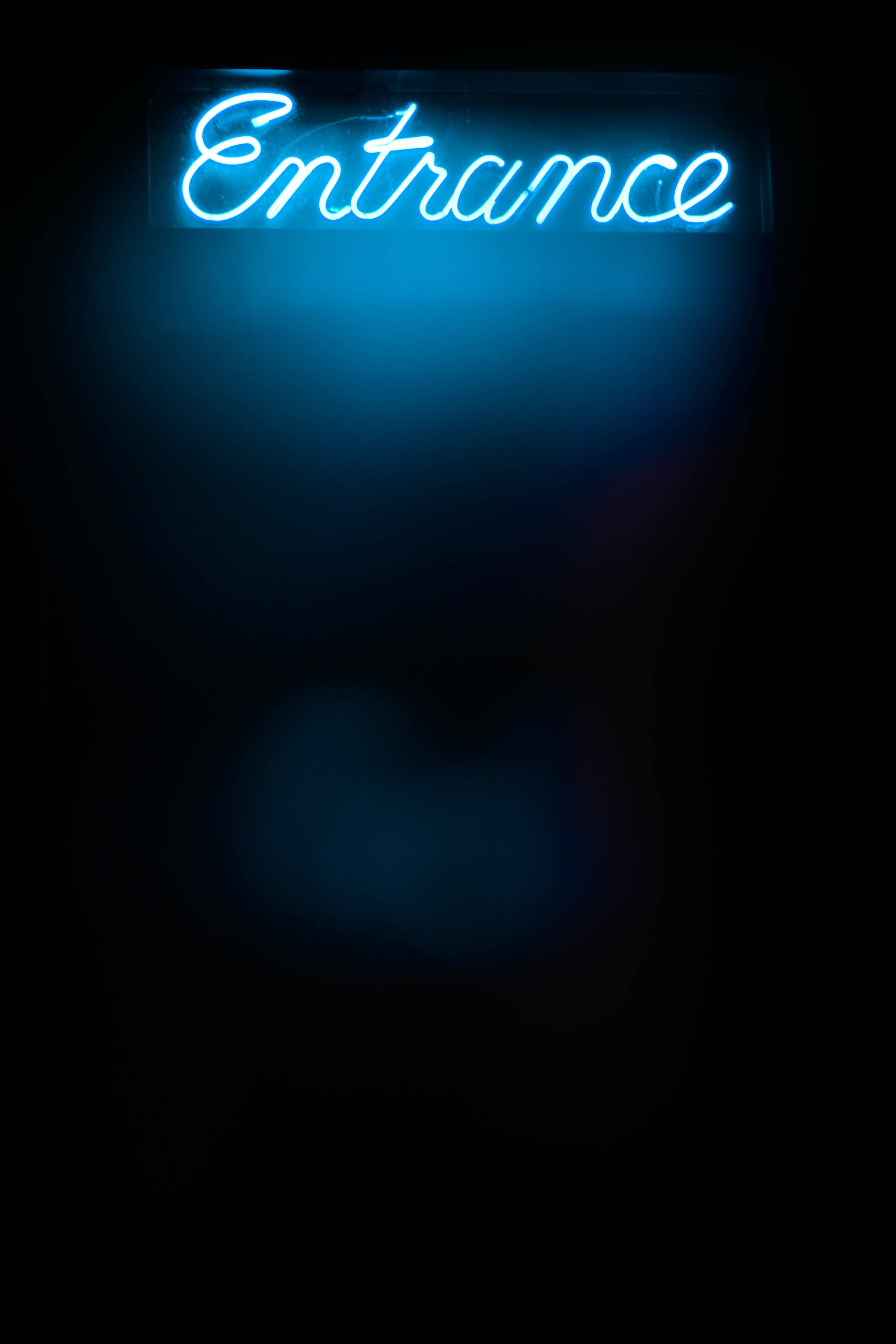 Inngangsskilt i neonblå iPhone Bakgrunner