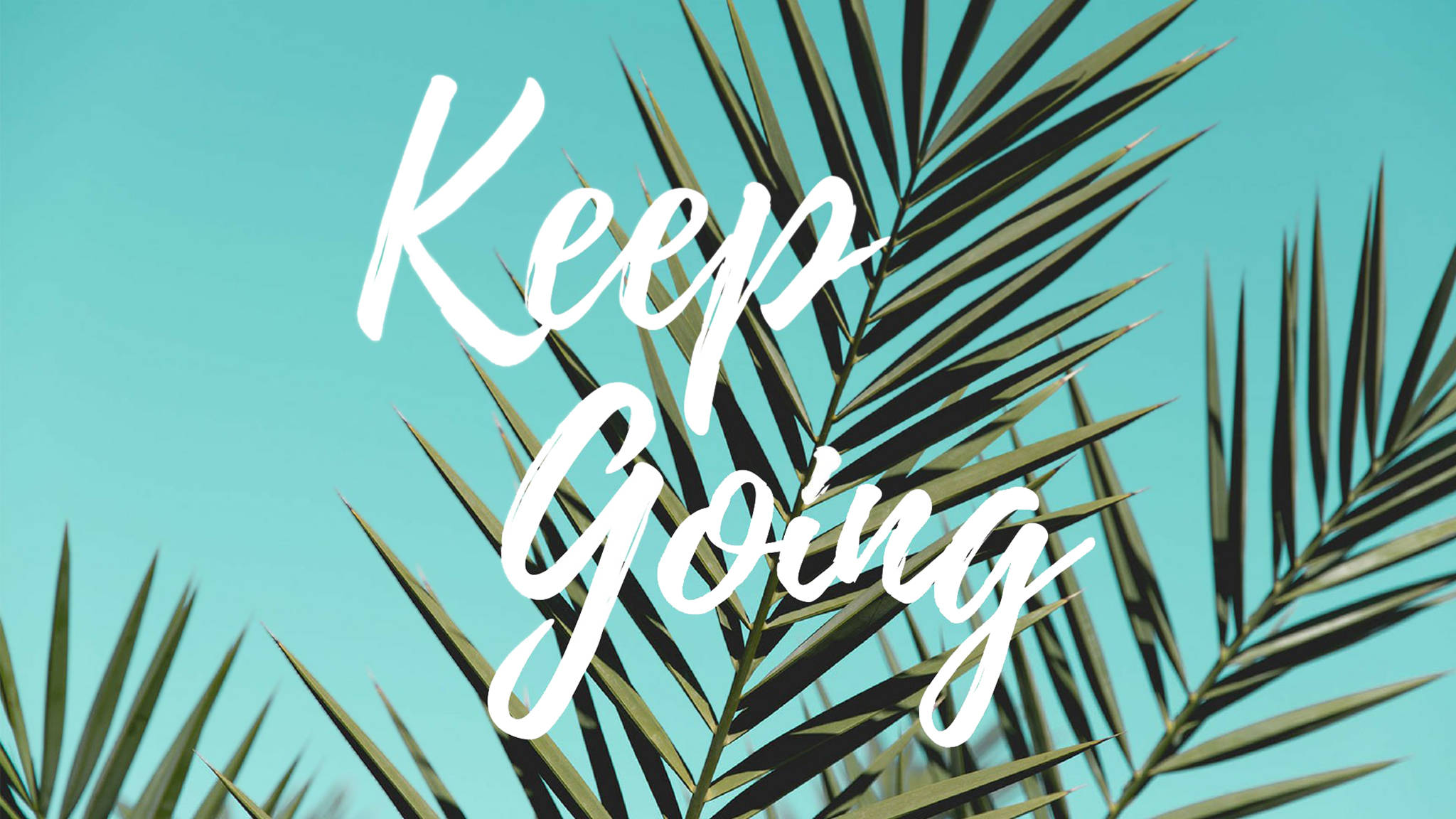 Inspirerende estetisk skrivebordsbakgrunn med Keep Going-sitat Bakgrunner