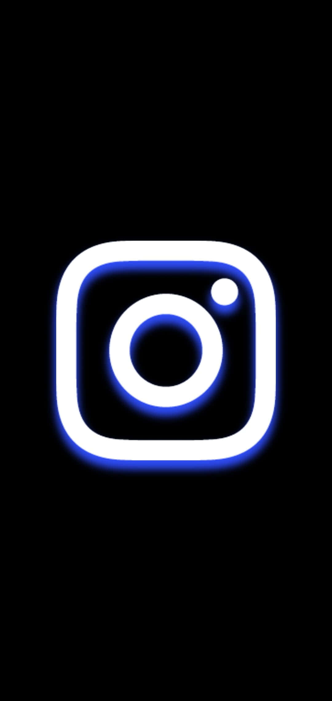 Instagram Hvitt Og Blått Logo Svart Bakgrunn Bakgrunner
