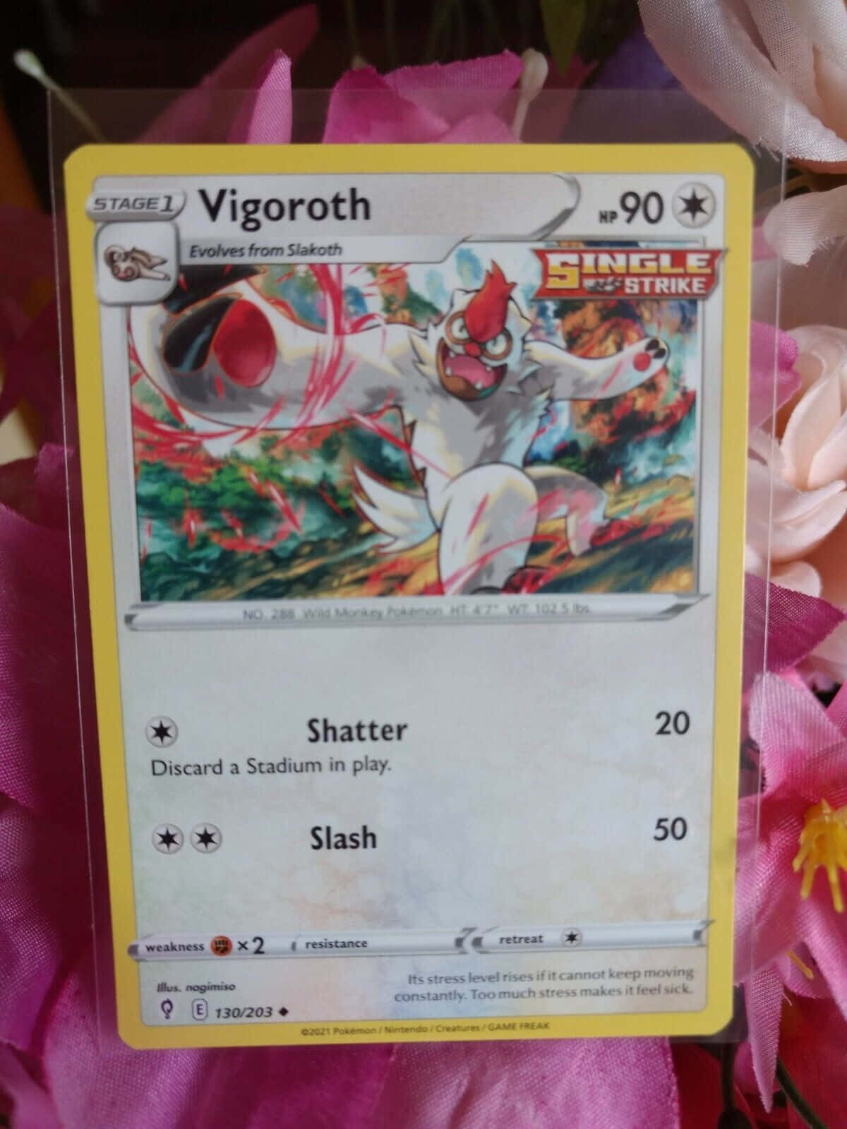 Intens action med Vigoroth Pokémon-kort Bakgrunner