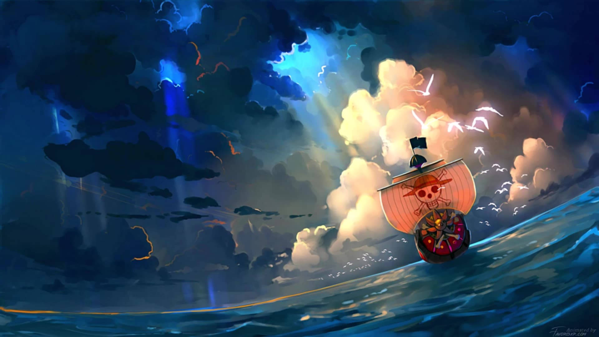 Interaktivt One Piece-kunstverk Bakgrunner