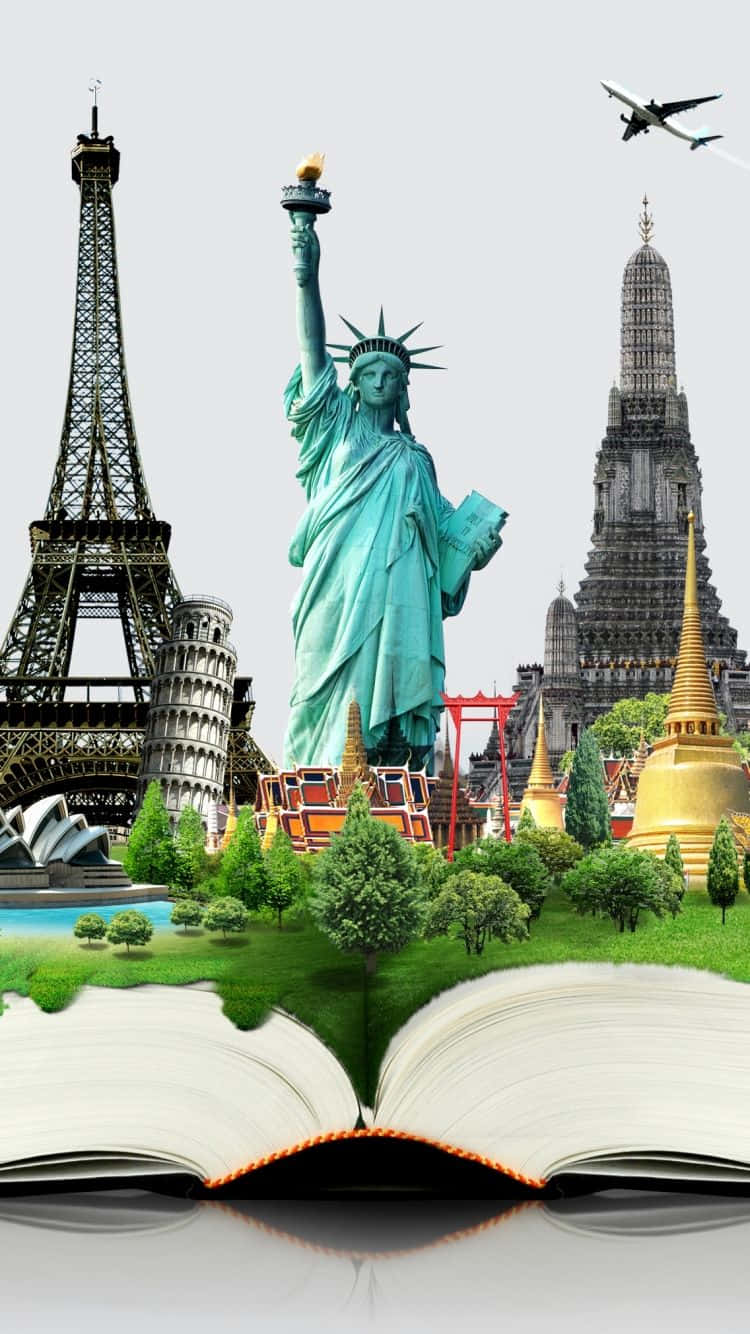 Internasjonale turistattraksjoner for reise-iPhone Bakgrunner