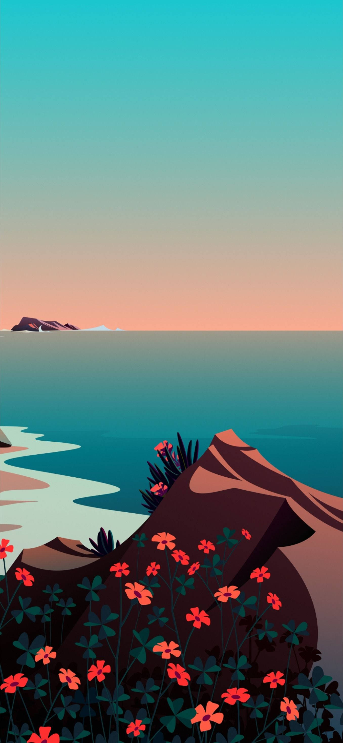 iPhone 12 Pro Max Digital Seashore Bakgrunner