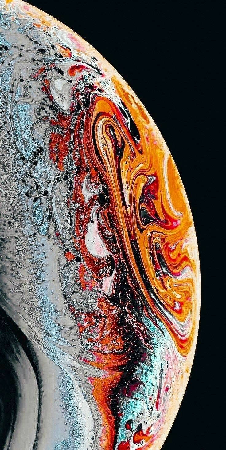 iPhone 13 iOS Oransje Planet Bakgrunner