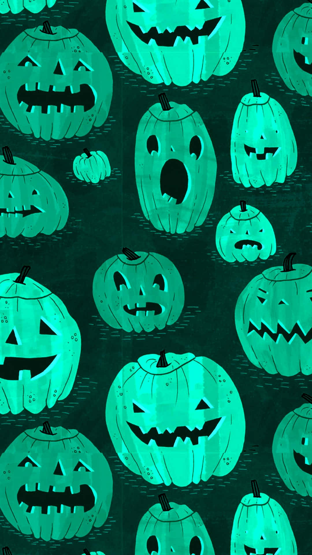 iPhone Halloween-bakgrunn med grønne jack-o'-lykter Bakgrunner