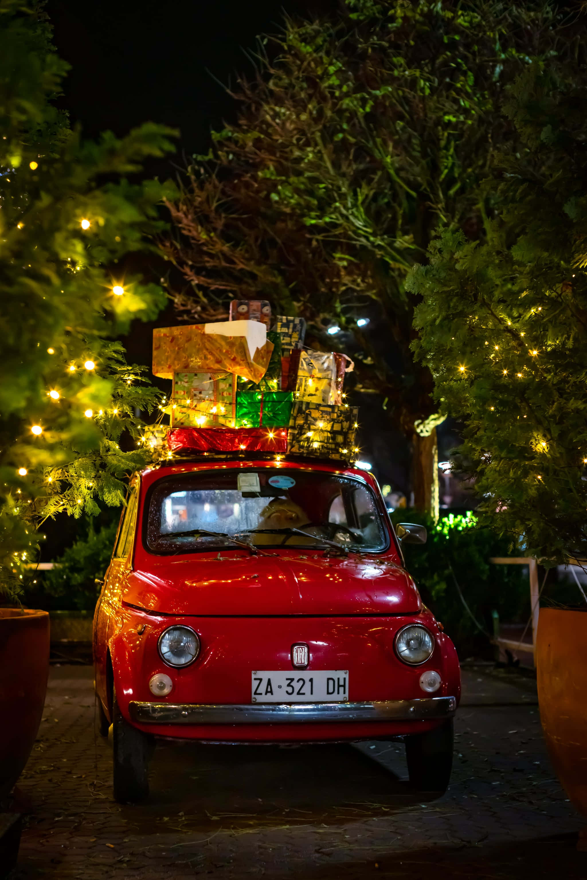 iPhone Julestemning Fiat 500 Bakgrunner