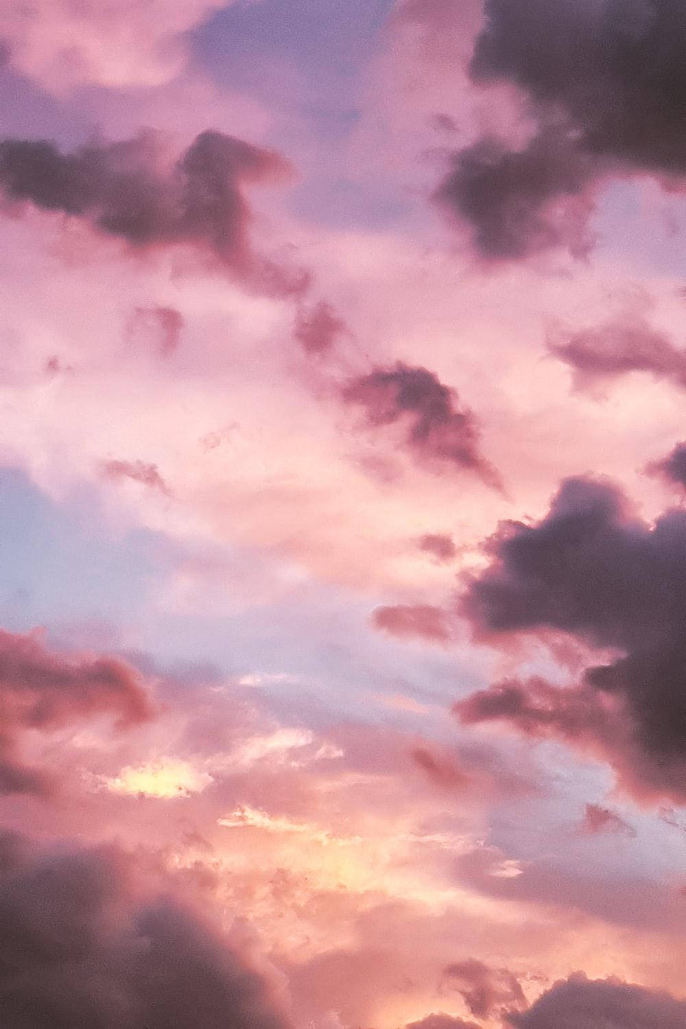 iPhone Rosa Estetisk Solnedgang Bakgrunner