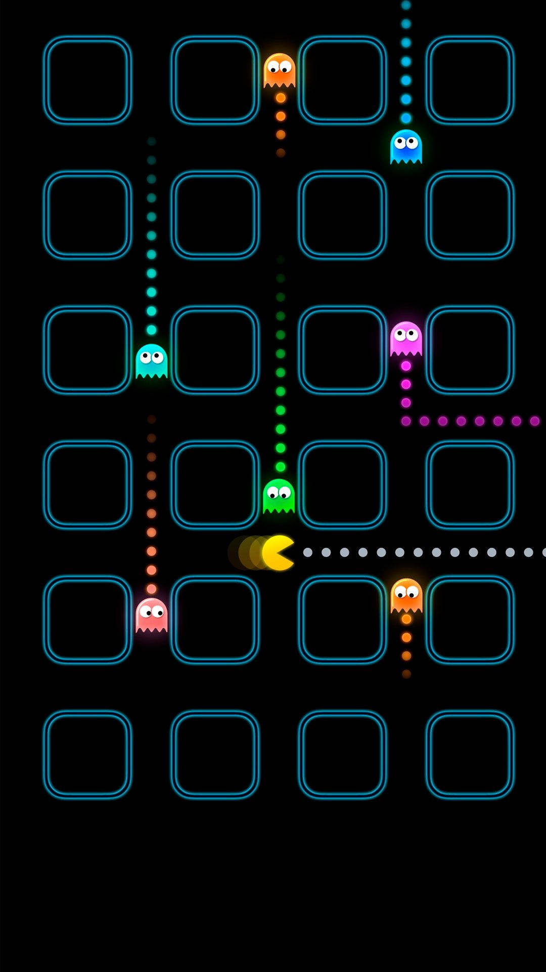 iPhone-spilling Pacman spiser spøkelser