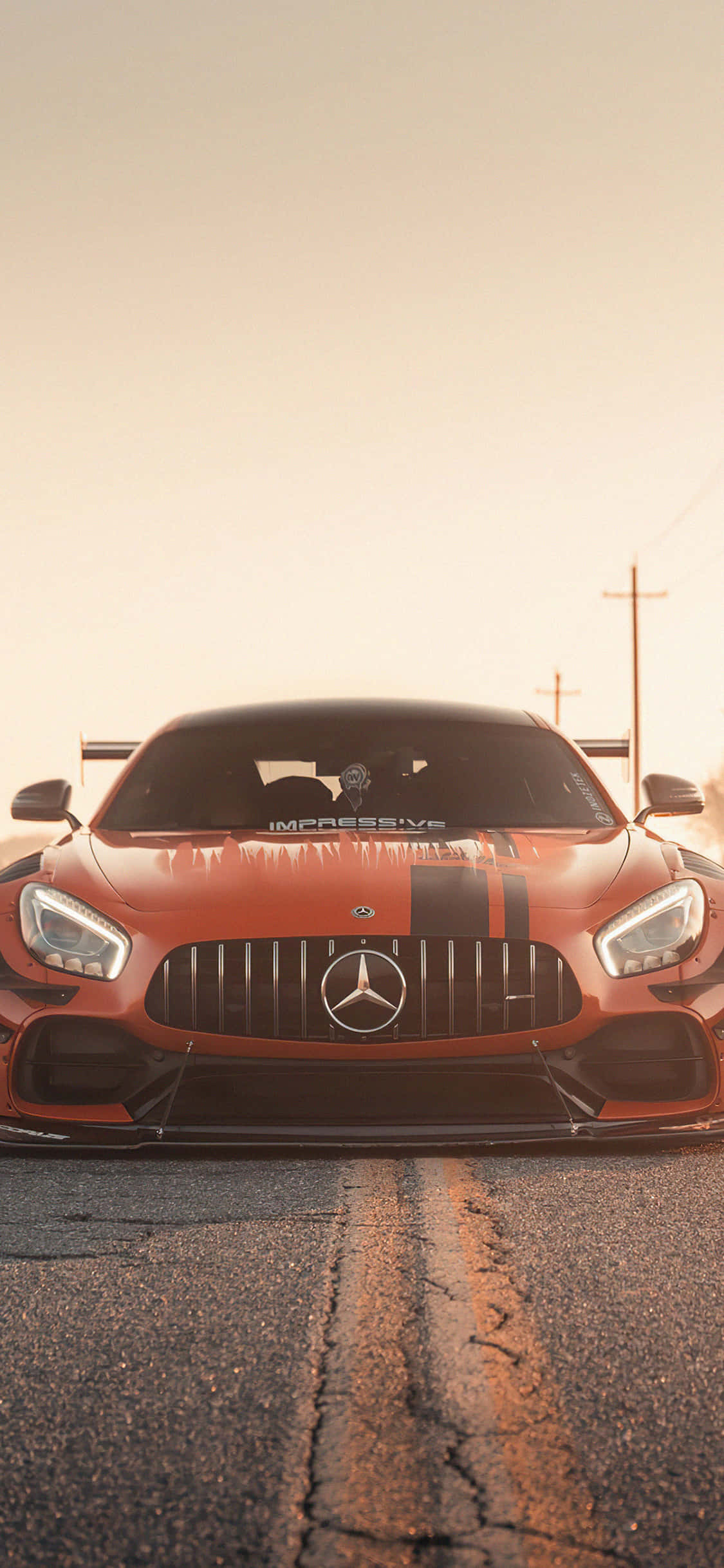 iPhone X Amg Gt-r Bakgrunn Oransje Front AMG GT Bakgrunner
