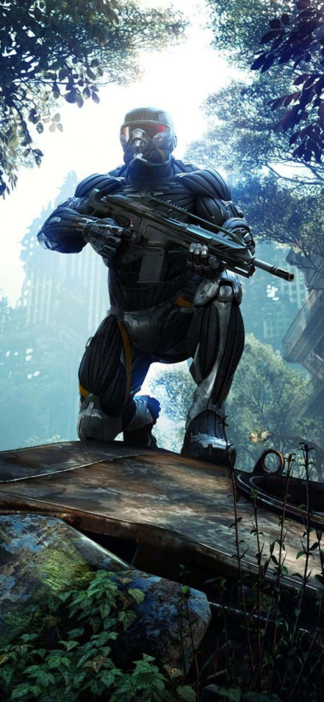iPhone X Crysis 3 Rifle Skog Bakgrunn Bakgrunner