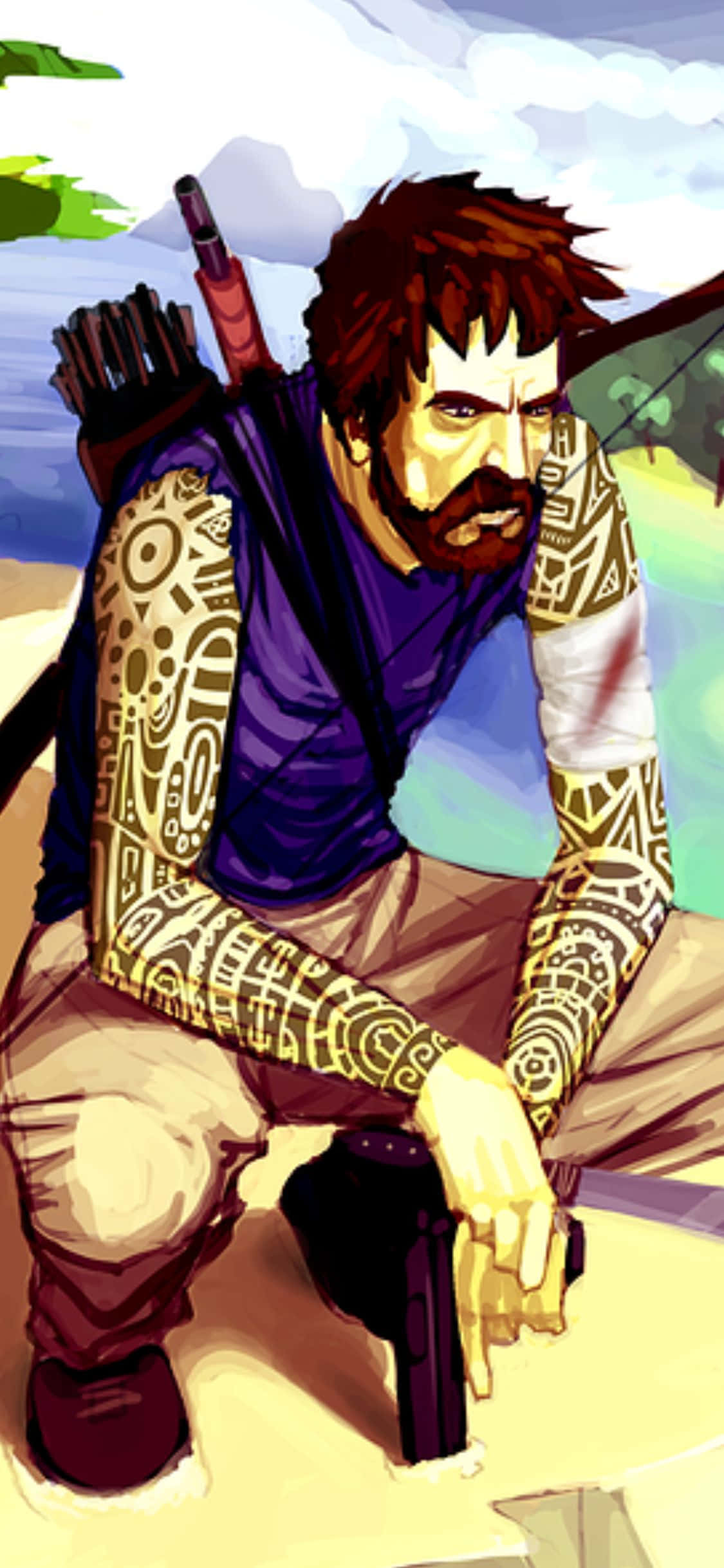 iPhone X Far Cry 3 Jason Brody Strand Bakgrunn Bakgrunner