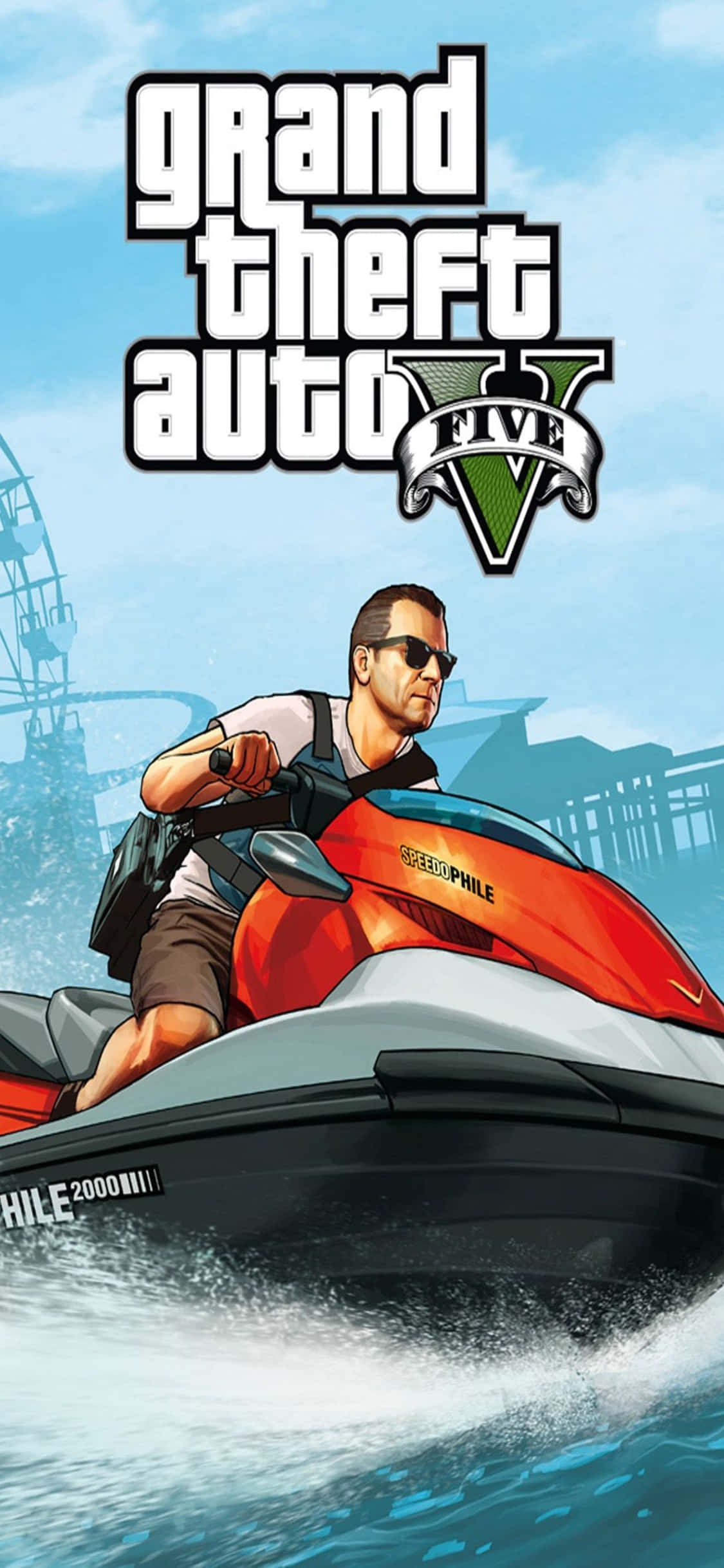 iPhone X Grand Theft Auto V Bakgrunn Og Vannscooter Bakgrunner