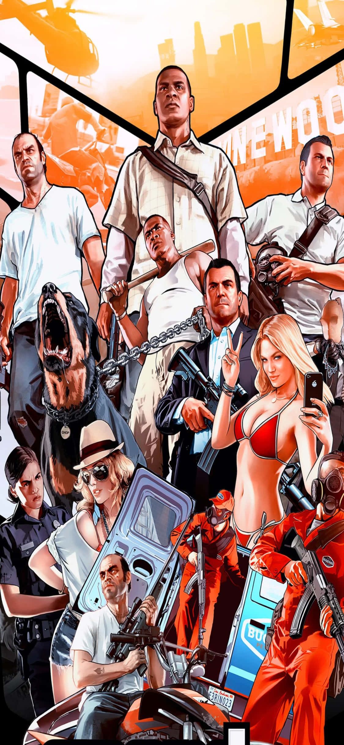 iPhone X Grand Theft Auto V Bakgrunn & Karakteren Bakgrunner