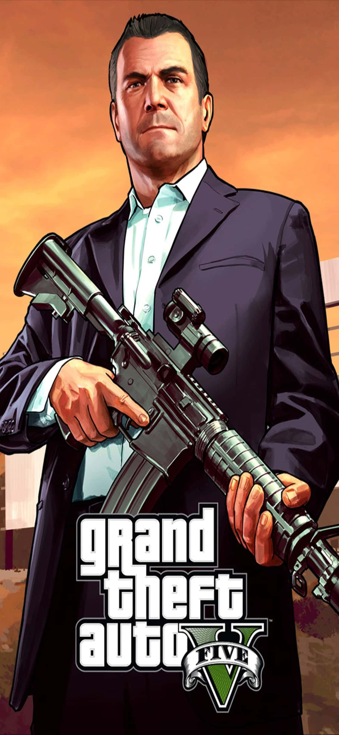 iPhone X Grand Theft Auto V Bakgrunn Våpen & Michael Bakgrunner