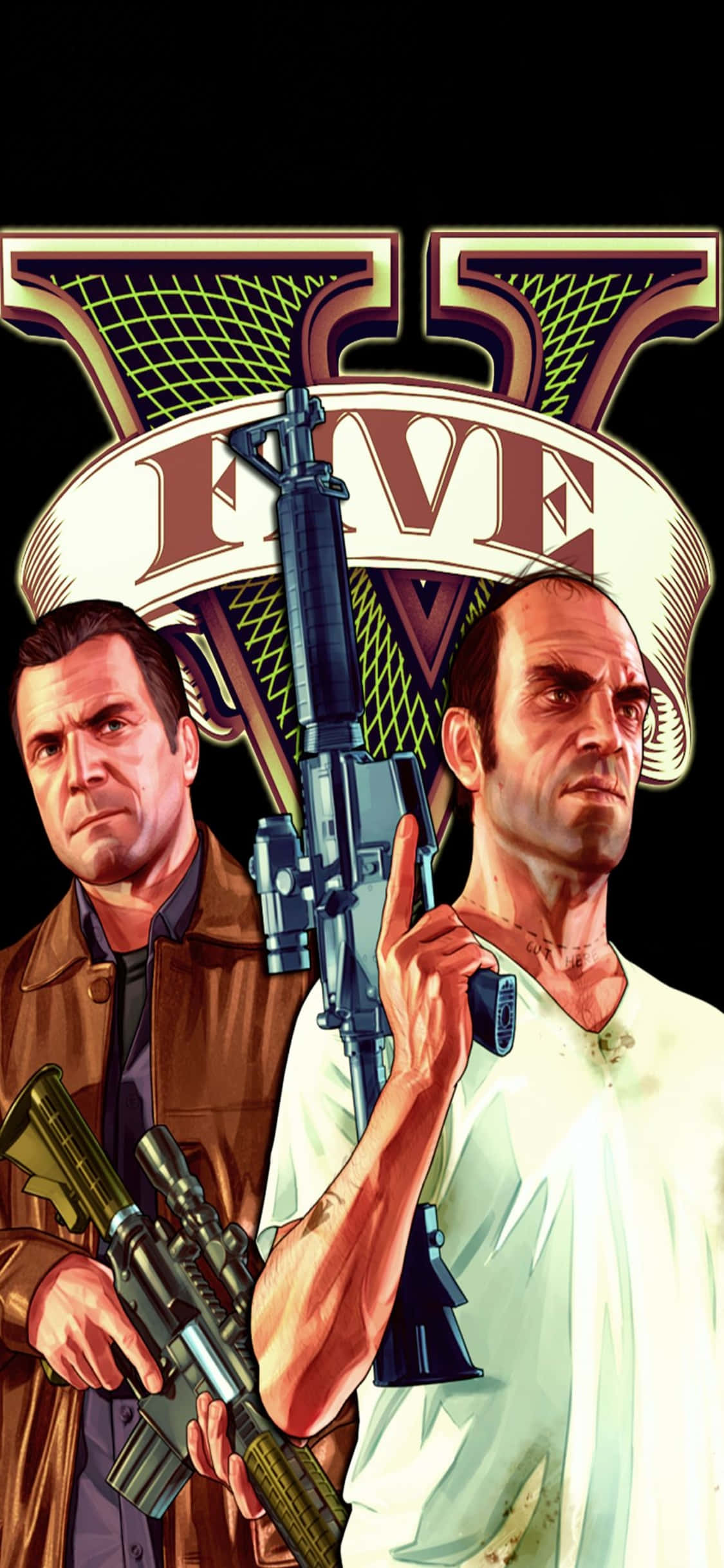 iPhone X Grand Theft Auto V Bakgrunn Michael & Trevor Bakgrunner