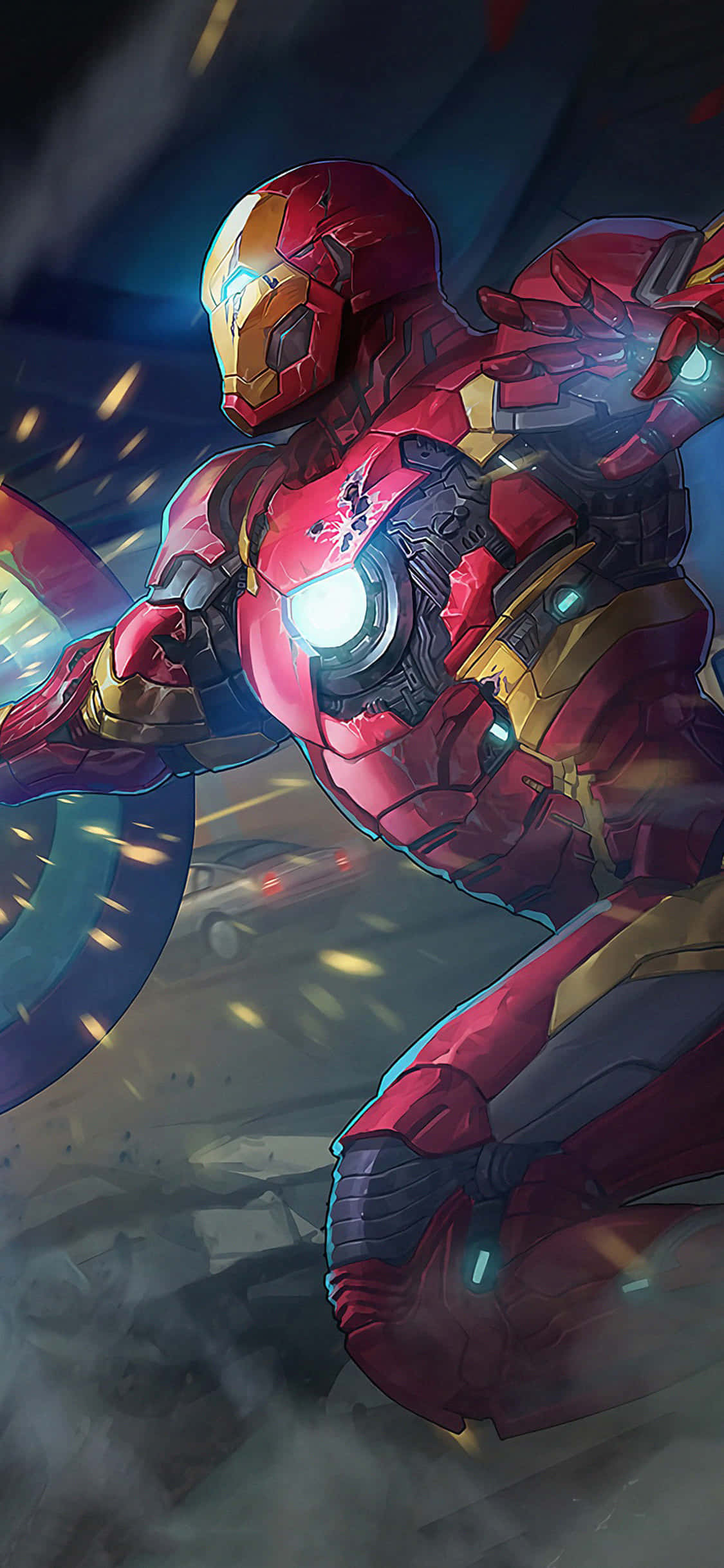 iPhone X Iron Man Bakgrunn Fanart Tegning Skadet Drakt Bakgrunner