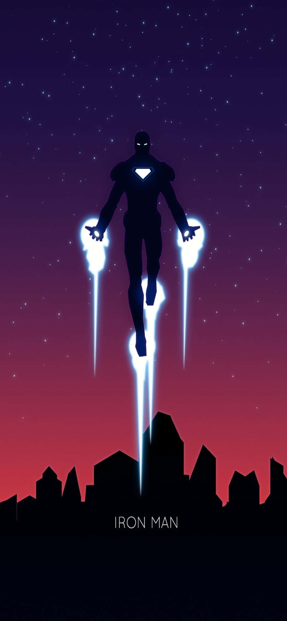 iPhone X Iron Man bakgrunn Iron Man svart drakt flyr Bakgrunner