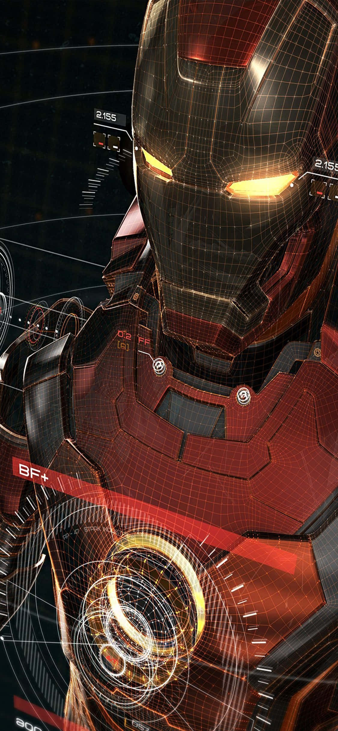 iPhone X Iron Man-bakgrunn Iron Man 3D-draktdesign Bakgrunner