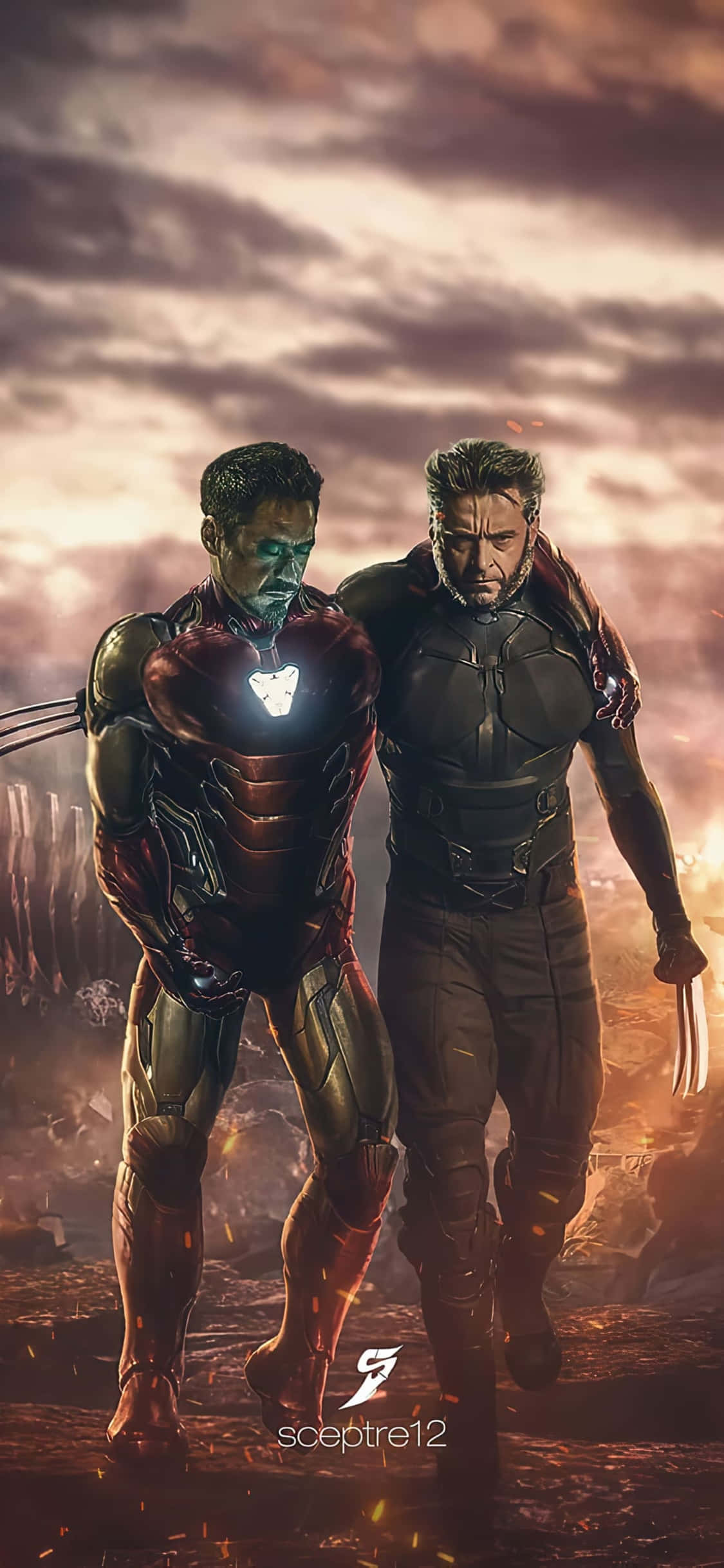 iPhone X Iron Man Bakgrunn Iron Man Med Wolverine Bakgrunner