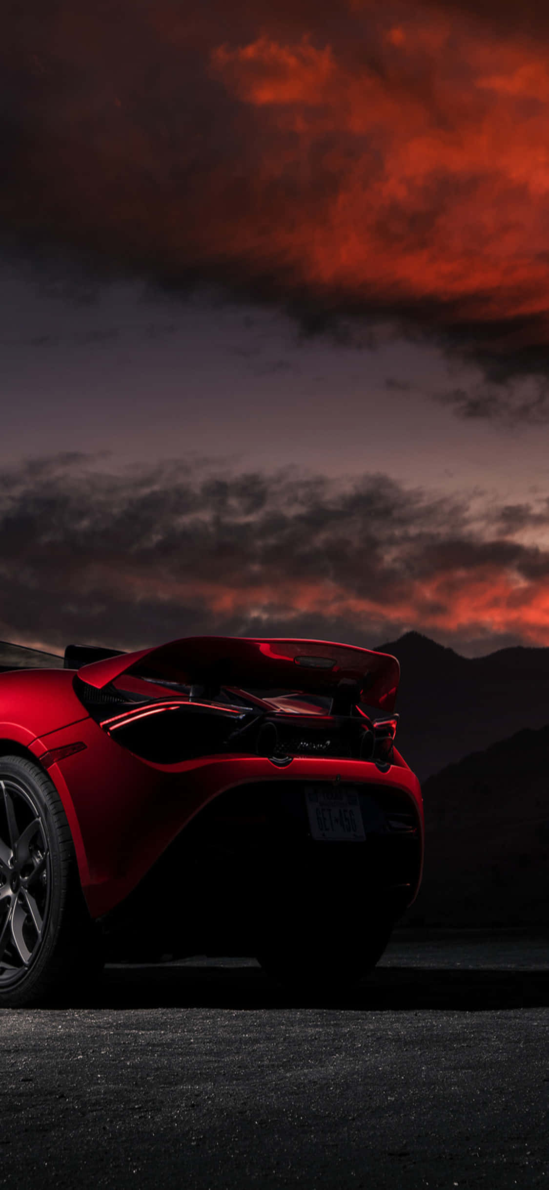 iPhone X Mclaren 720s Rød Solnedgang Bakgrunn Bakgrunner