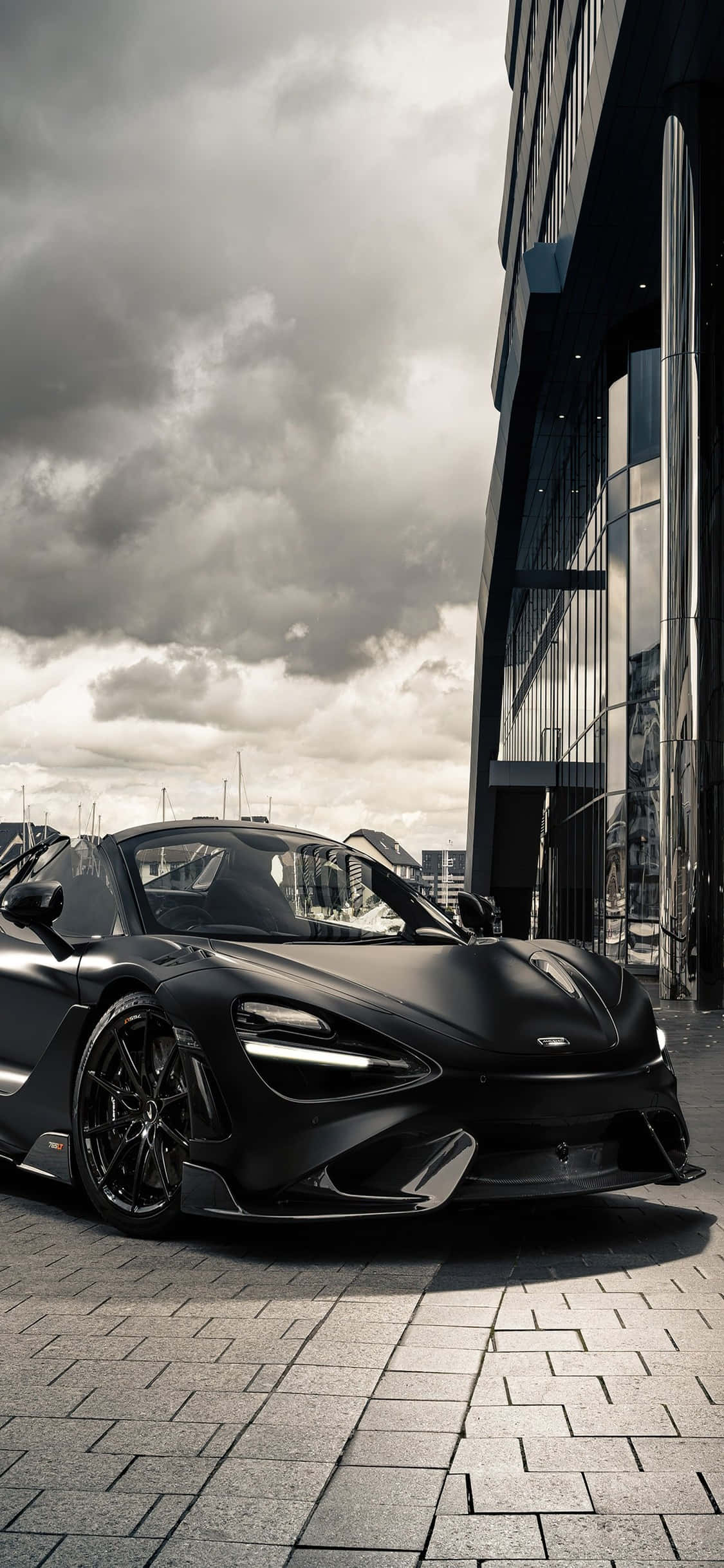 iPhone X Mclaren 720s Svart Hvit Bakgrunn Bakgrunner