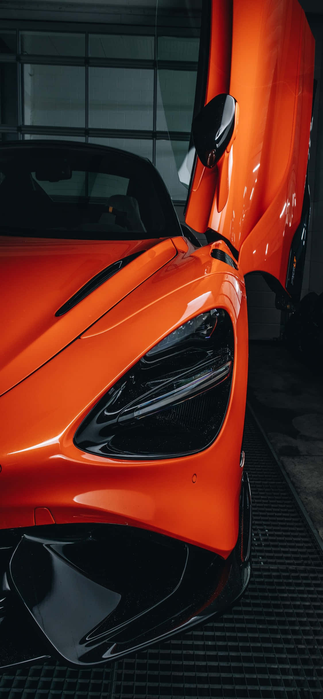 iPhone X Mclaren 720s Oransje Dør Bakgrunn Bakgrunner