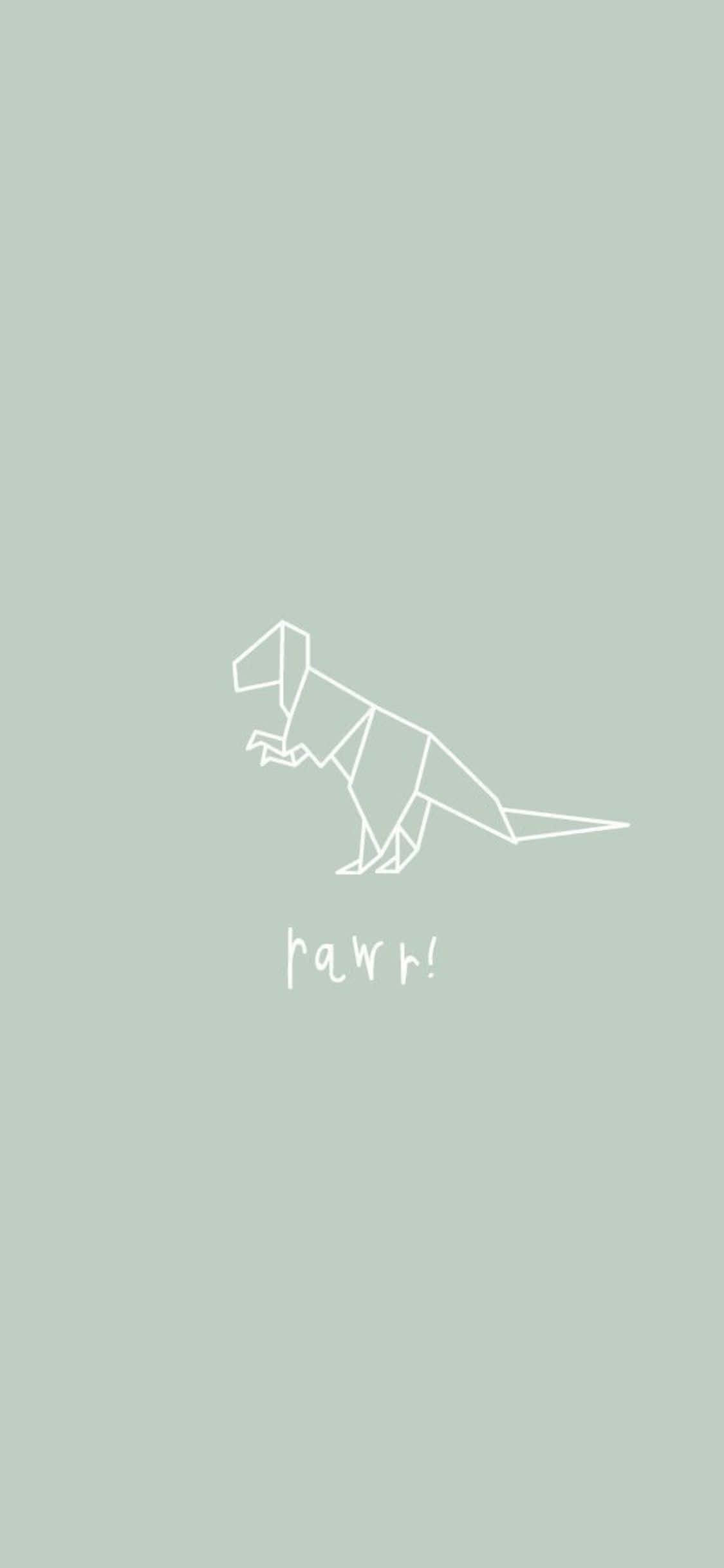 iPhone X Minimal Dinosaur Tegning Bakgrunn Bakgrunner