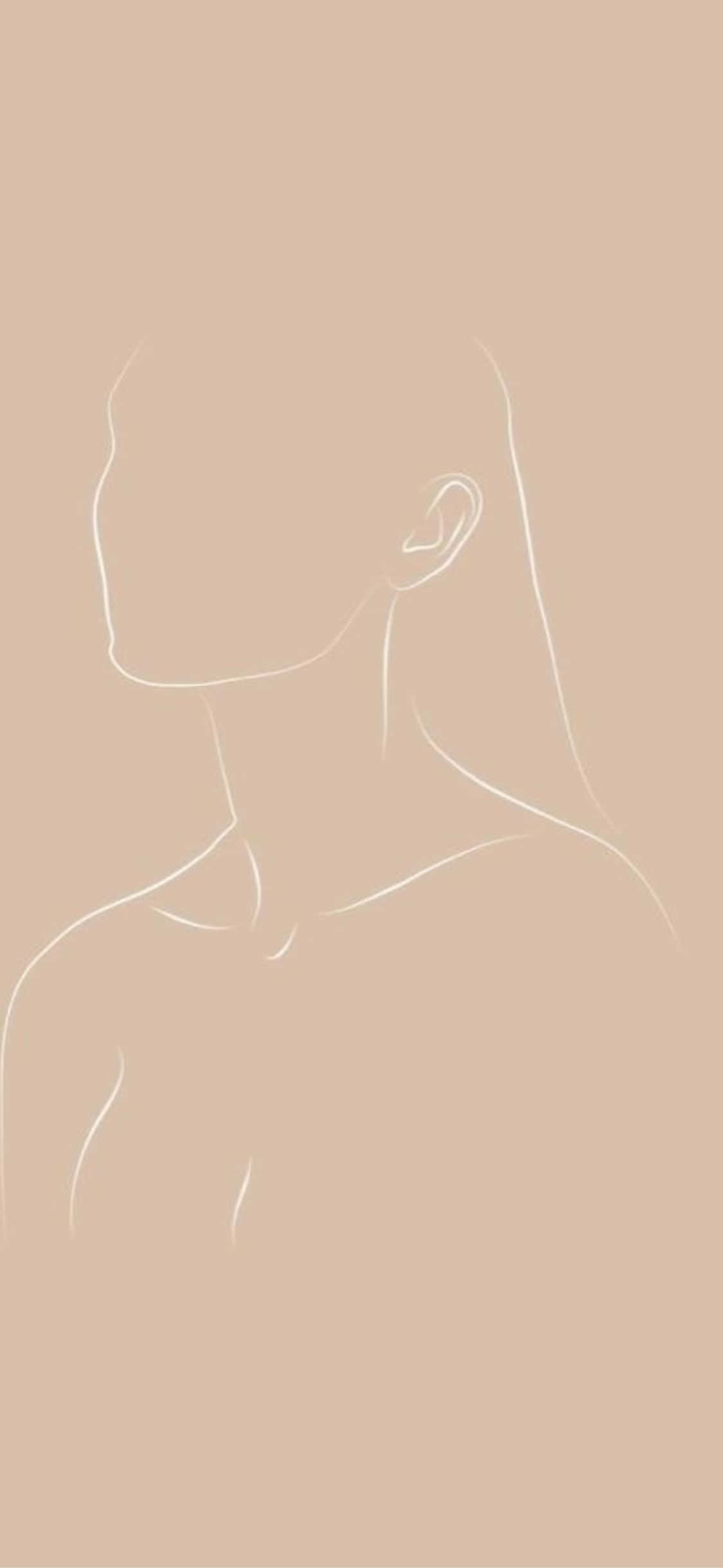 iPhone X Minimal Dame Linjekunst Bakgrunn Bakgrunner
