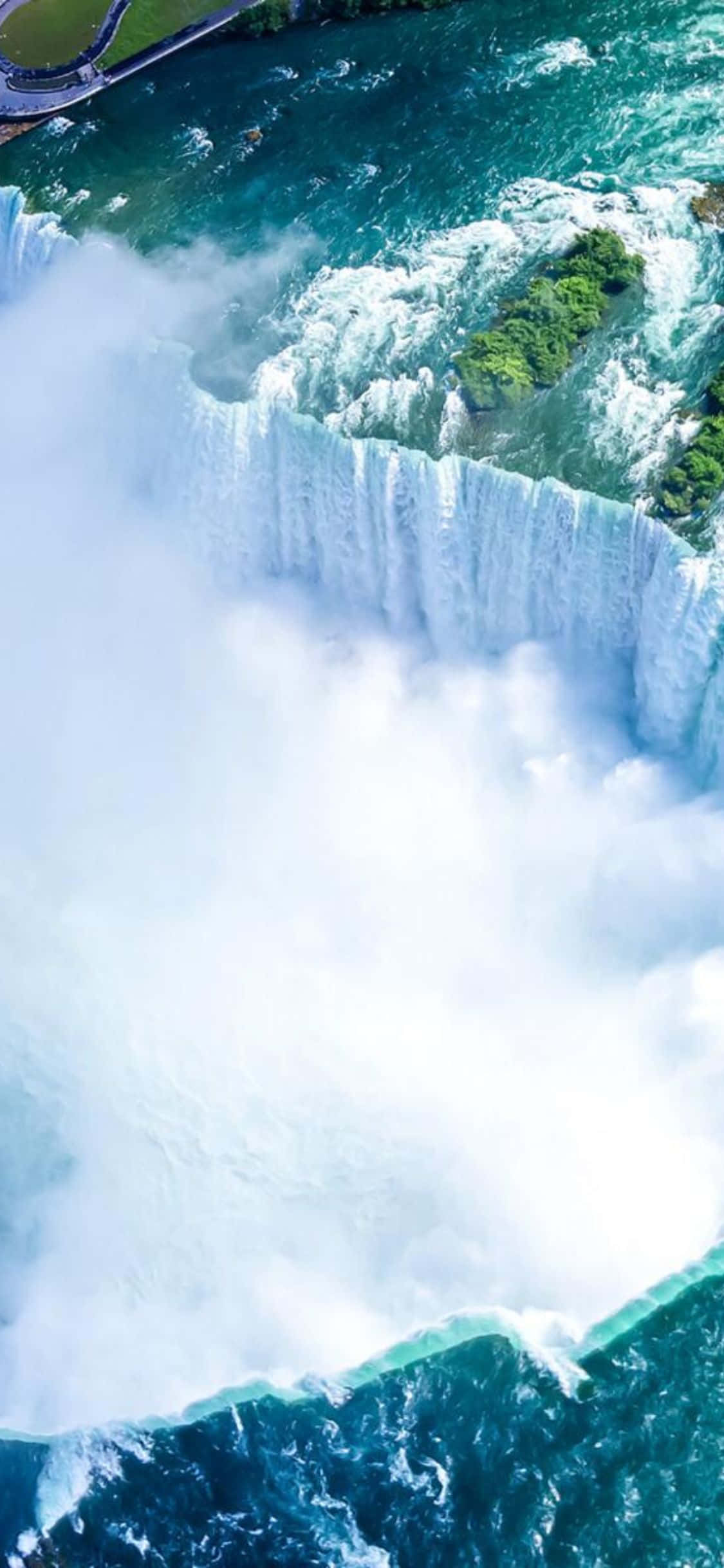 iPhone X Niagara Falls Luftfoto Bakgrunn Bakgrunner