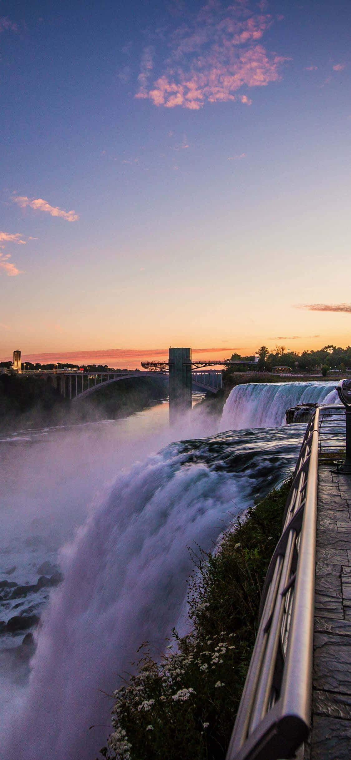 iPhone X Niagara Falls Solnedgangshimmel Bakgrunn Bakgrunner