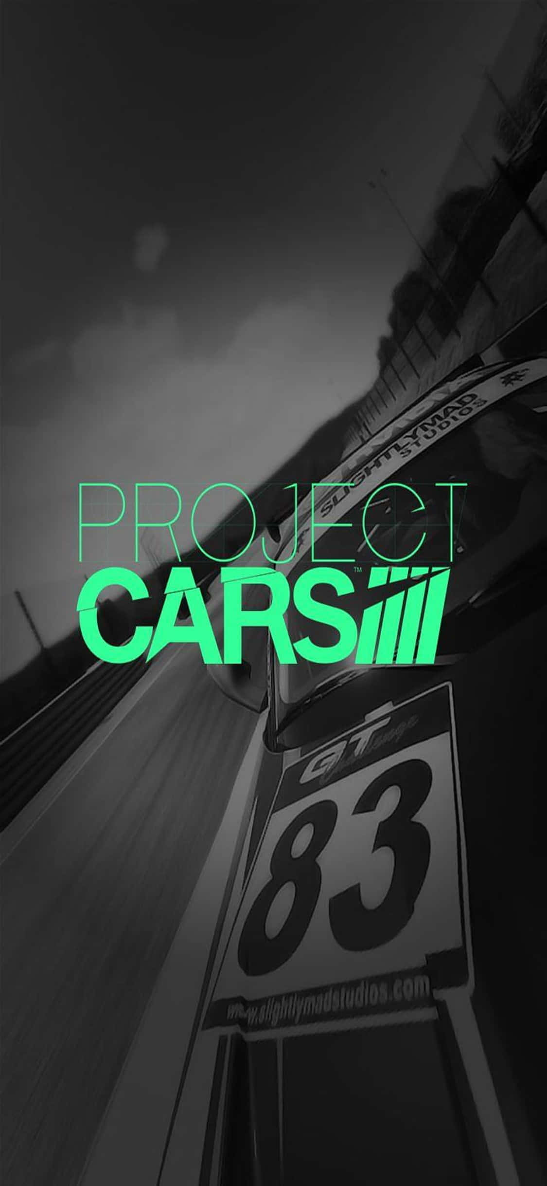 iPhone X Project Cars Bakgrunn Spilltittel Plakat Grønn Bakgrunner