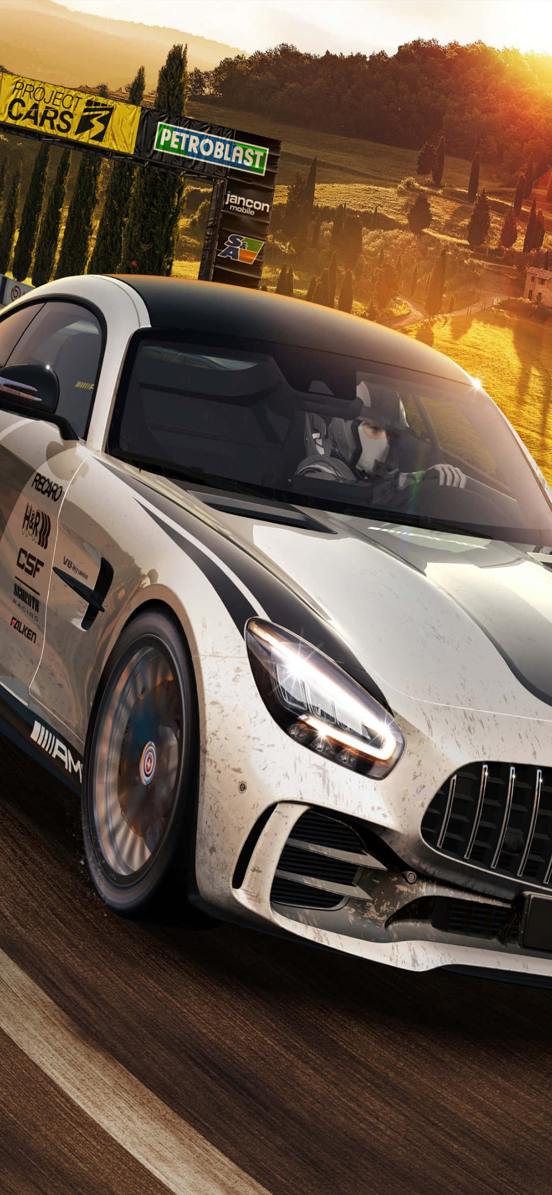 iPhone X Project Biler Bakgrunn Lys Grå Mercedes AMG GT Bakgrunner