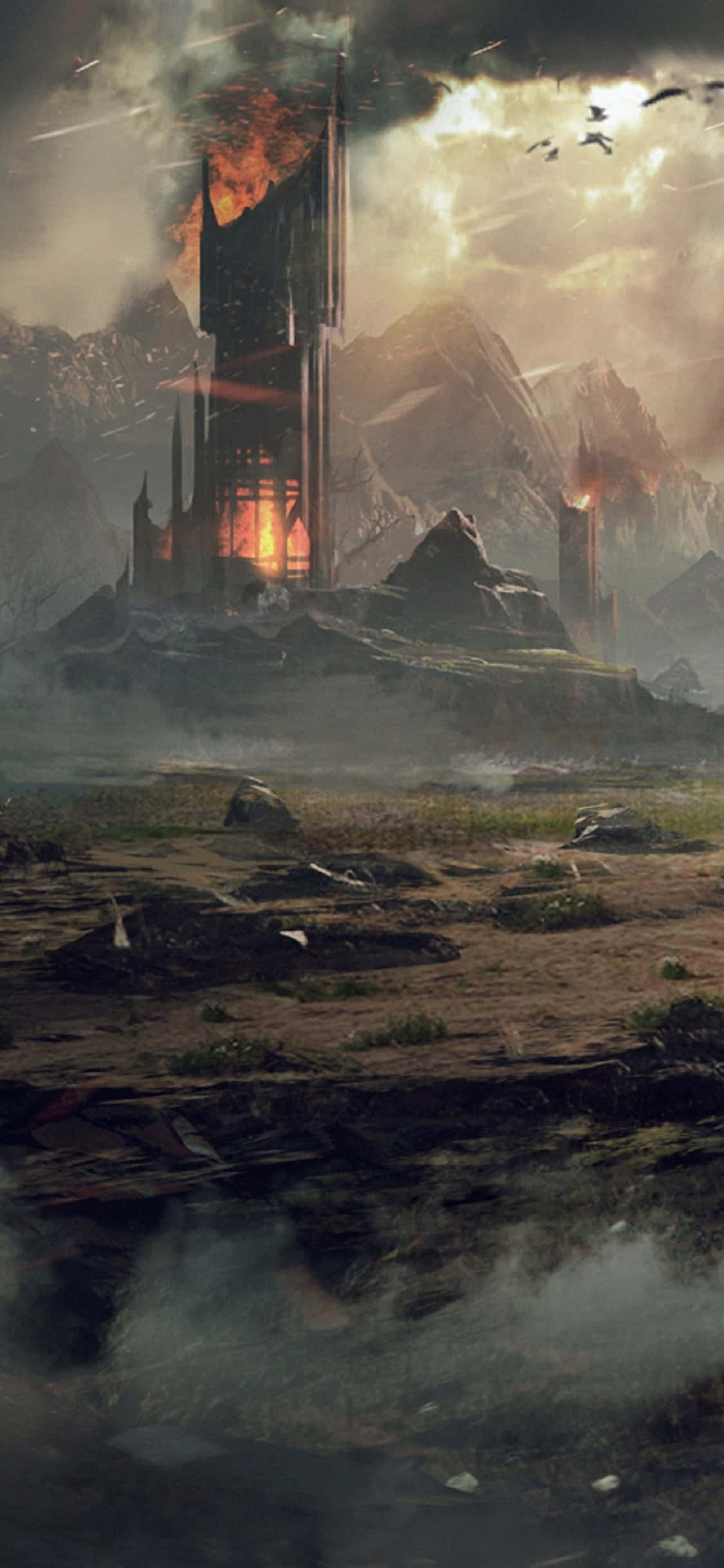 iPhone X Shadow Of Mordor Bakgrunn Slott Bakgrunner