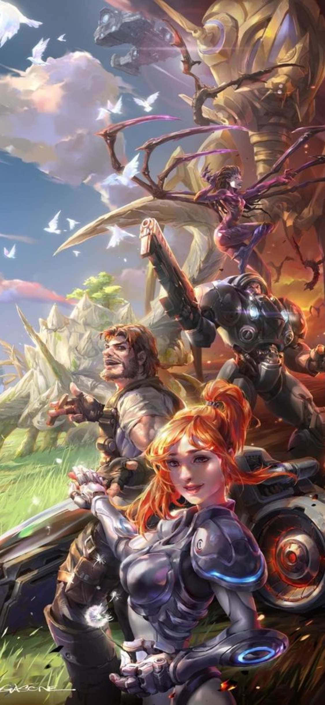 iPhone X Starcraft Ii Bakgrunn Grønt Felt Bakgrunner