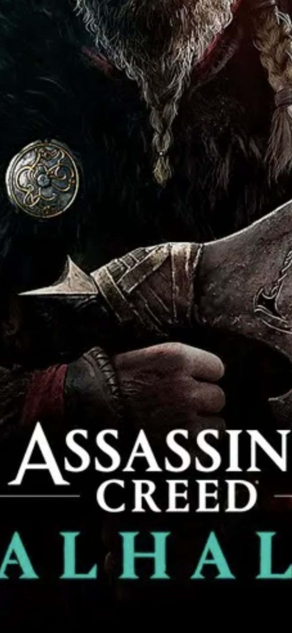 iPhone Xs Assassin's Creed Valhalla Spilltittelplakat Bakgrunn Bakgrunner