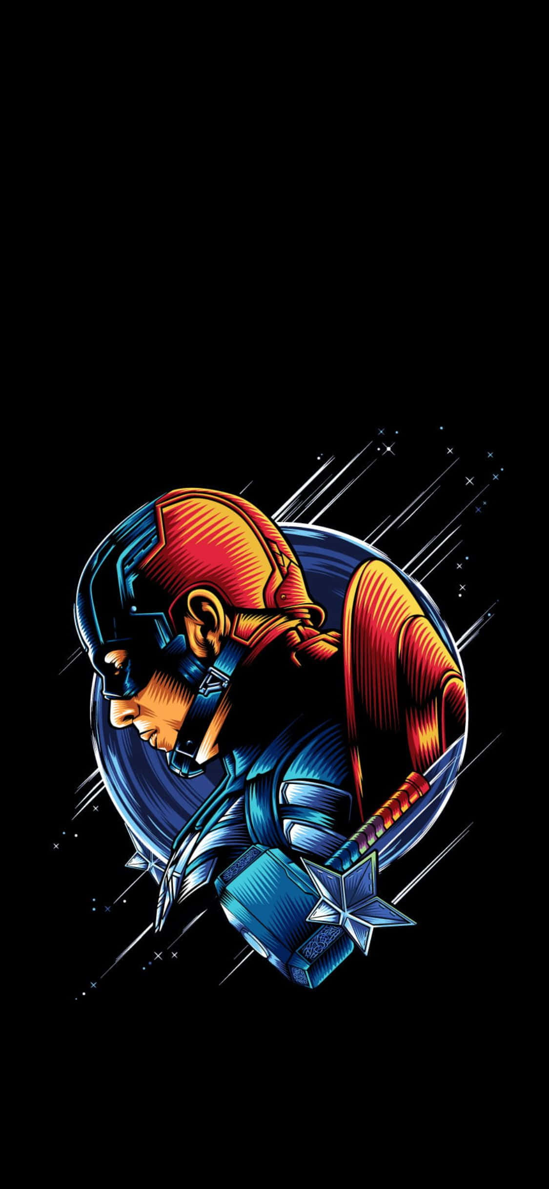 iPhone XS Avengers bakgrunn Captain America digital kunst Bakgrunner